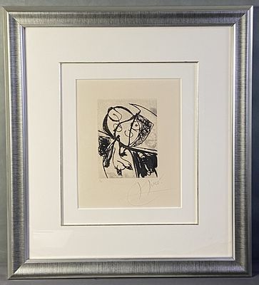 Joan Miro 'Image XVI' from 'Des Saltimbanques'. Lithograph of the artwork Aquatint by Joan Miro 