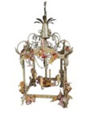 Maison Bagues Style Metal & Crystal Chandelier. Measures 15 x 30 inches tall. 3 disconnected 