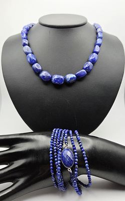 Jay King Sterling Silver Lapis Lazuli Set. Necklace Measures 18" Necklace Weighs 61.8 Grams 
