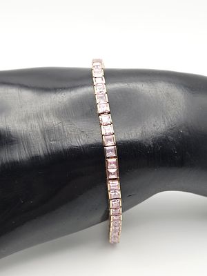 Sterling Pink CZ Tennis Bracelet 12.1 Grams. Bracelet Measures 7.5" Bracelet Weighs 12.1 Grams
