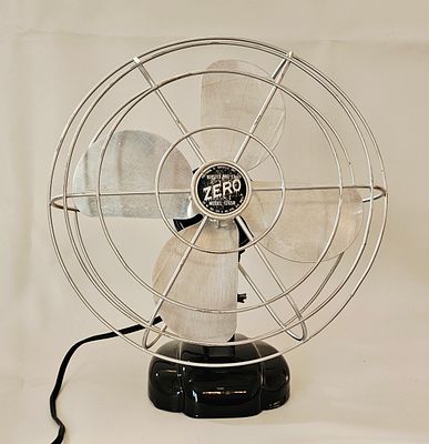 Bersted Mfg. Co. Zero Model 1265R Electric Desk Fan. Bersted Mfg. Co. Zero Model 1265R electric 