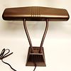 Industrial Style Bronze Finished Fluorescent Desk Lamp with Twin Gooseneck Arms. An industrial Image - 2