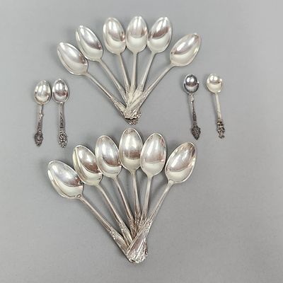 Sterling Spoons 314 Grams. A collection of 12 Charters Cann & Dunn sterling silver teaspoons & 4 