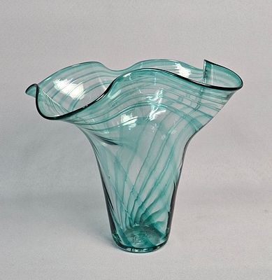 Signed Studio Art Glass Vase. A hand-blown studio art glass vase. The vessel is composed of 