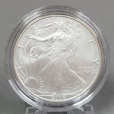 2006-W $1 Eagle Uncirculated Coin 31 Grams. 2006 American Eagle one-ounce silver uncirculated 