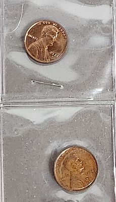 1909 & 1973 Lincoln Pennies. Two US Lincoln cents struck in copper alloy. The first is a 1973-S 