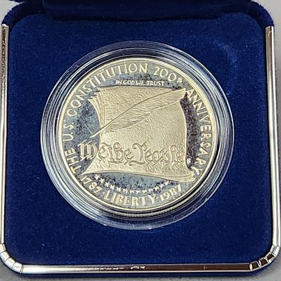 1987-S US Constitution Silver Dollar 26 Grams. This 1987-S US Constitution 200th Anniversary 