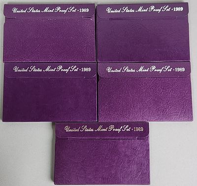 1989 Proof Set Collection S Mint. A collection of United States Mint Proof Sets from the year 