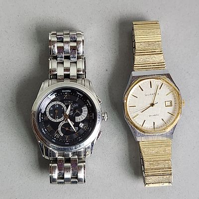 Citizen Eco-Drive Calibre 8700 & Quartex Quartz Watch. This lot features two men's wristwatches. 