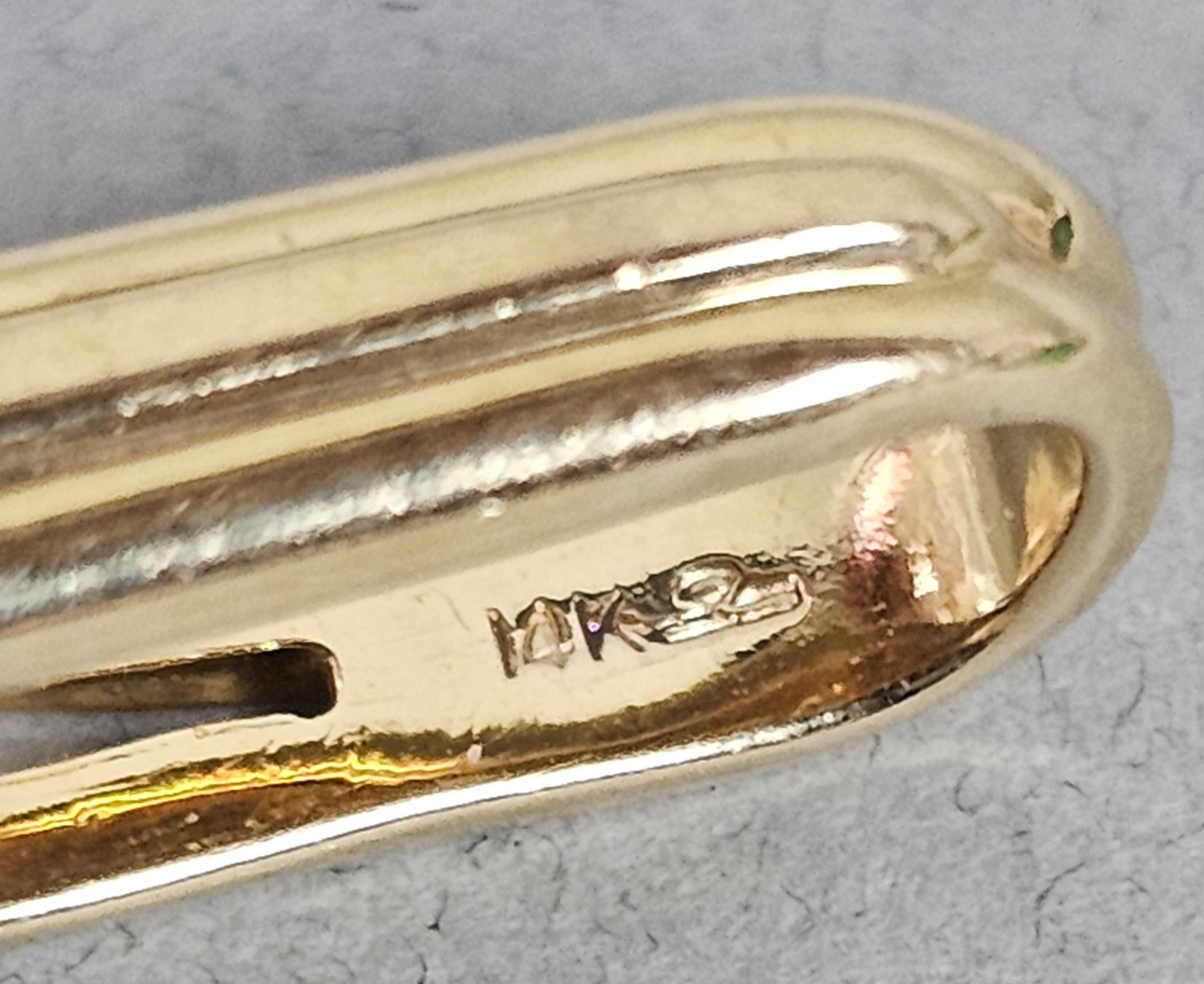 14K Yellow Gold Triple-Ribbed Tie Clip 6.6 Grams