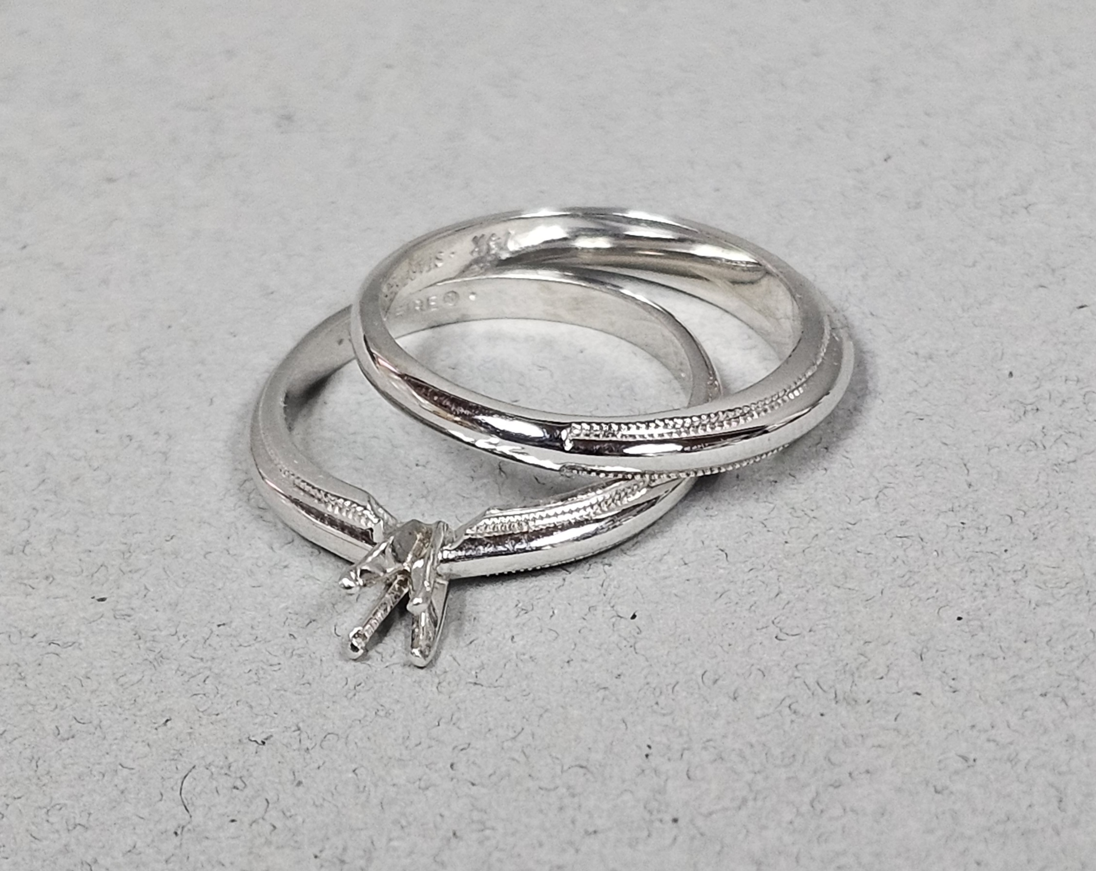 Starfire 14K Engagement Ring Semi-Mount & Band 4.8 Grams