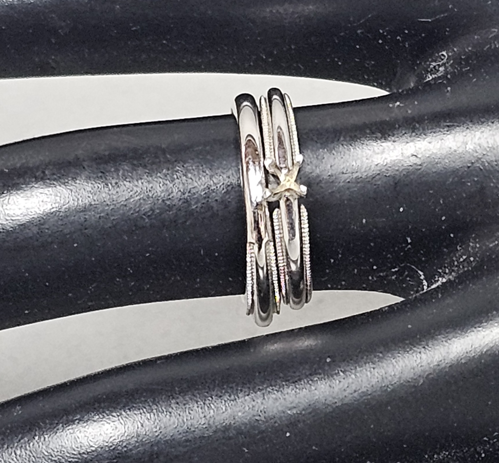 Starfire 14K Engagement Ring Semi-Mount & Band 4.8 Grams
