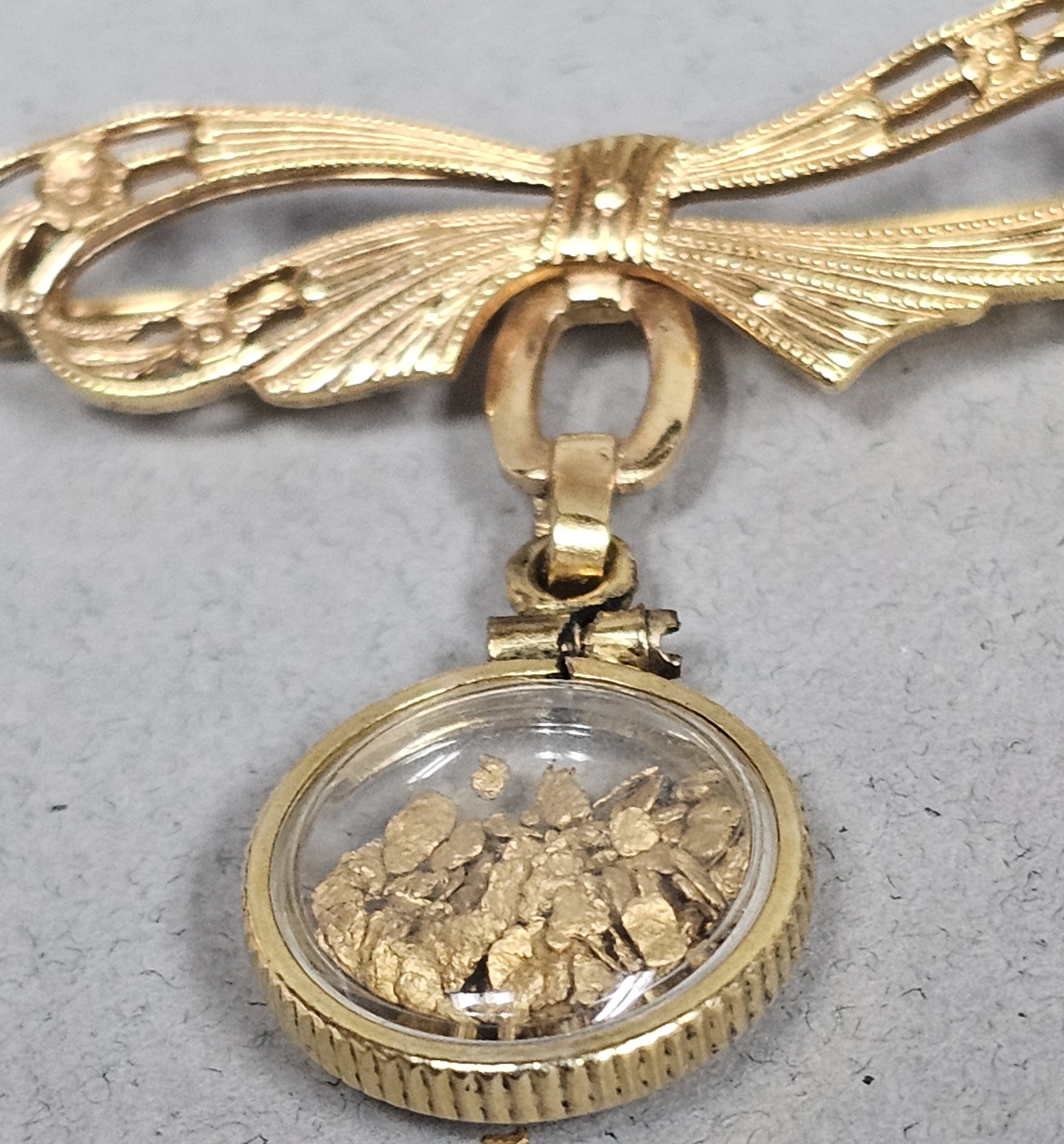 10K Gold Filled Brooches with Gold Flakes