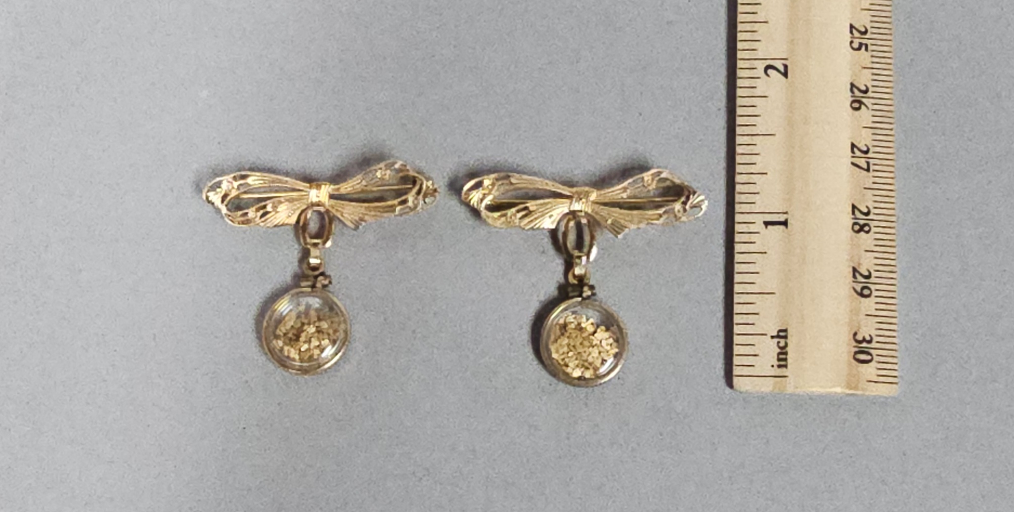 10K Gold Filled Brooches with Gold Flakes