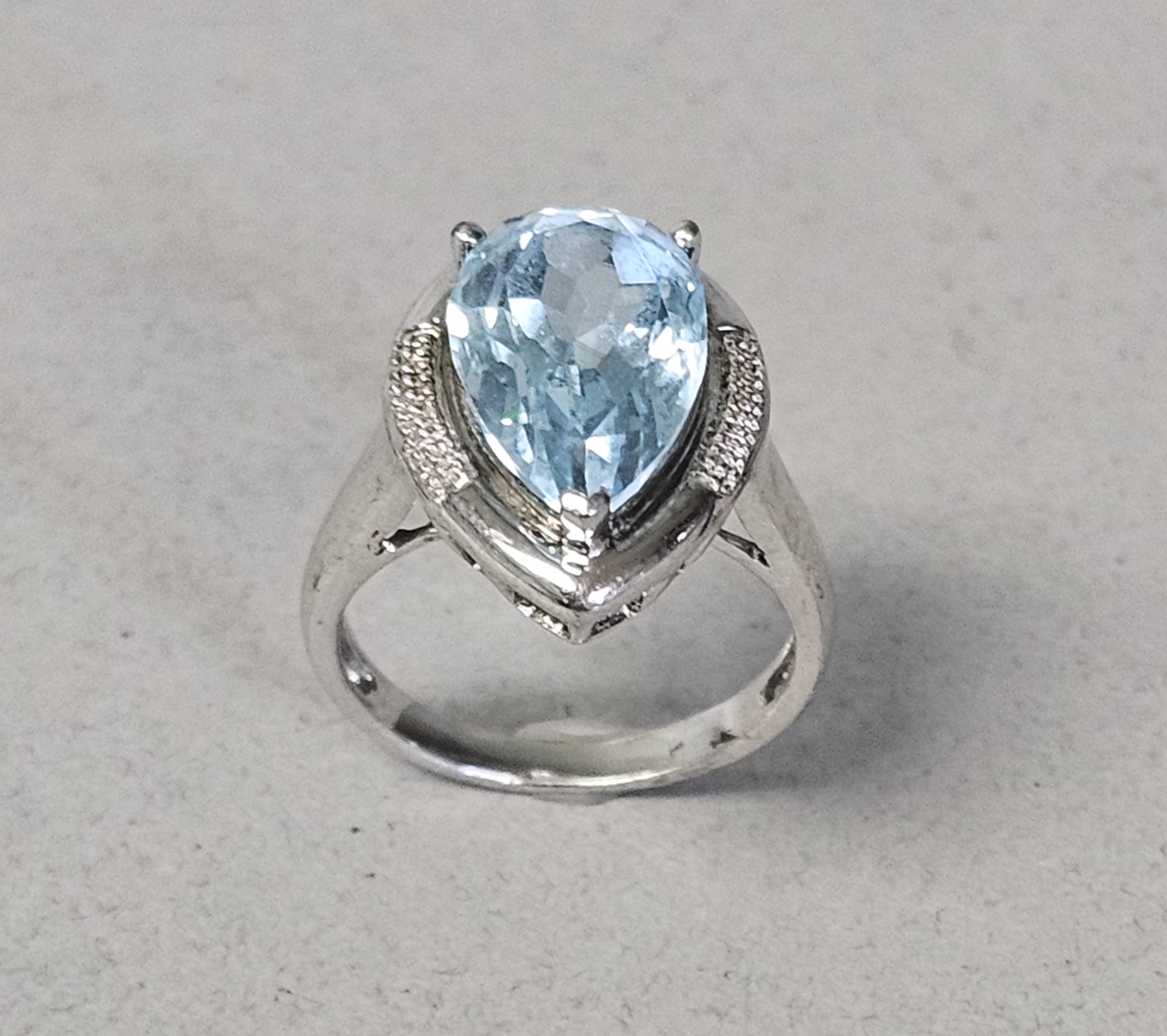 Sterling Silver Blue Topaz Style Ring