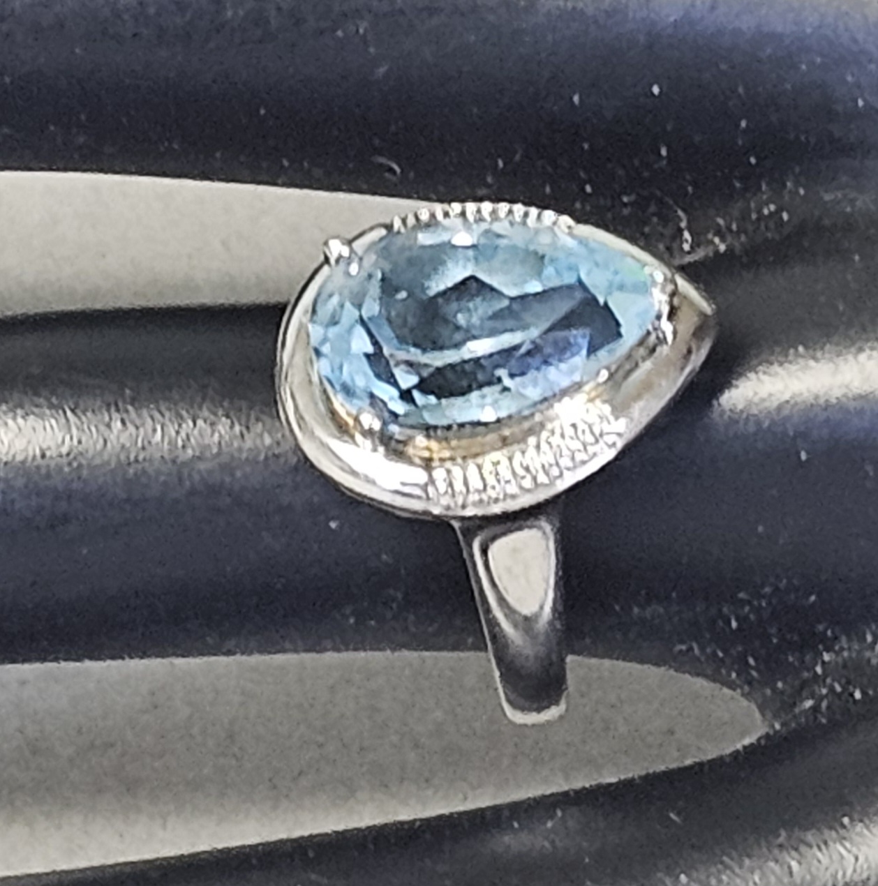 Sterling Silver Blue Topaz Style Ring