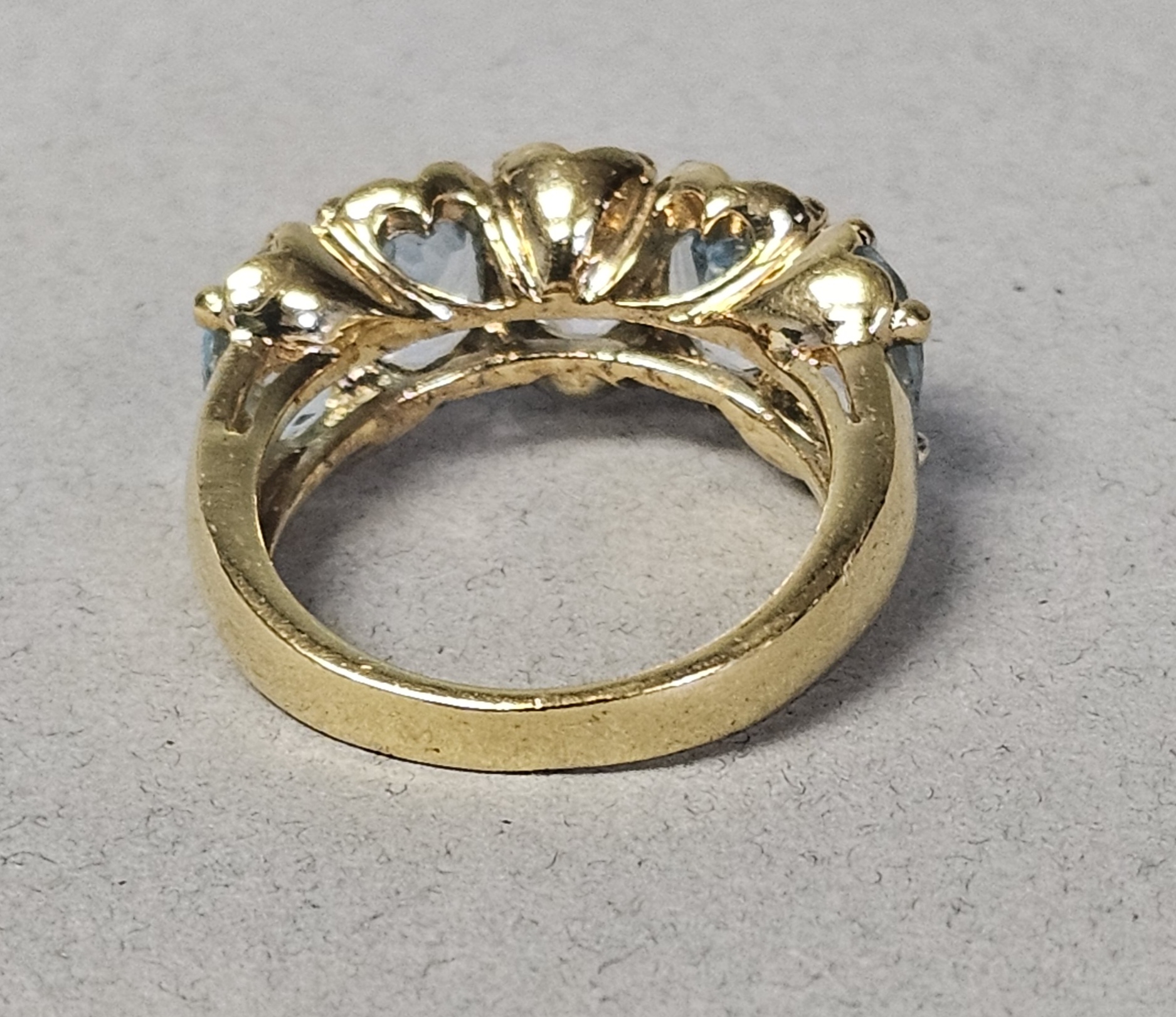 Gold-Plated Sterling Blue Gemstone Ring 5.0 Grams