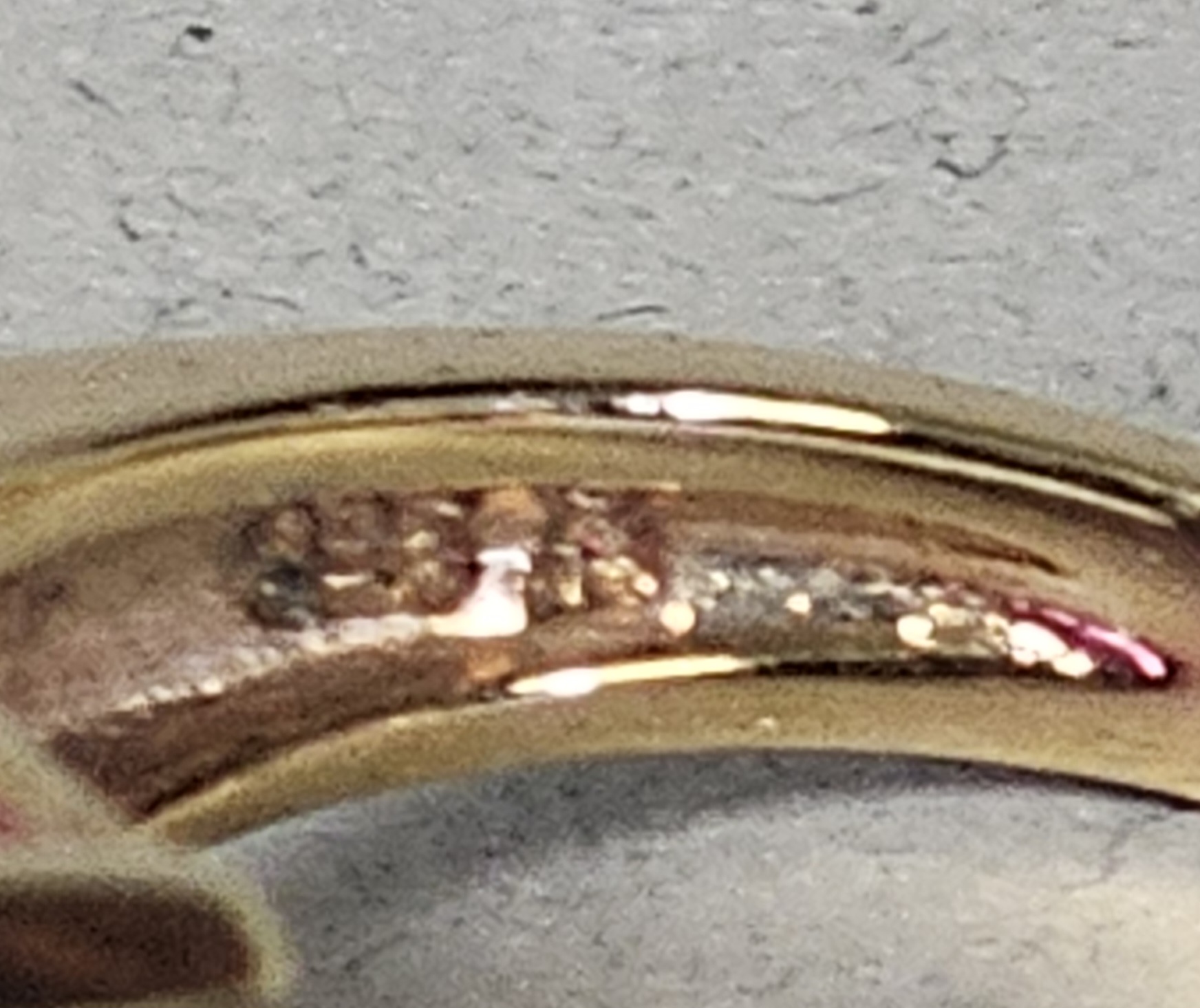 Gold-Plated Sterling Pink & Colorless Stones Ring 6.7 Grams