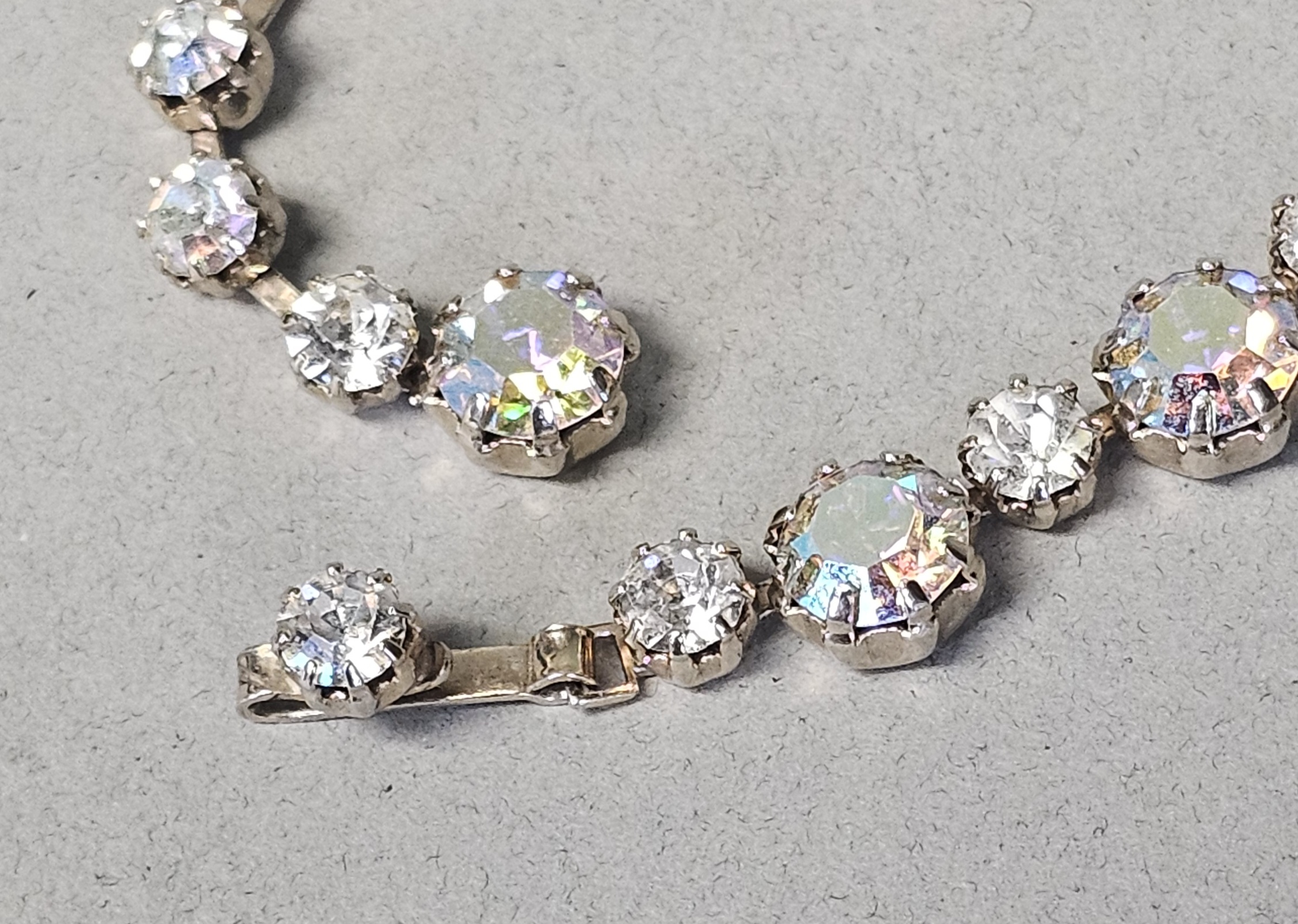 Weiss Aurora Borealis Rhinestone Necklace Set