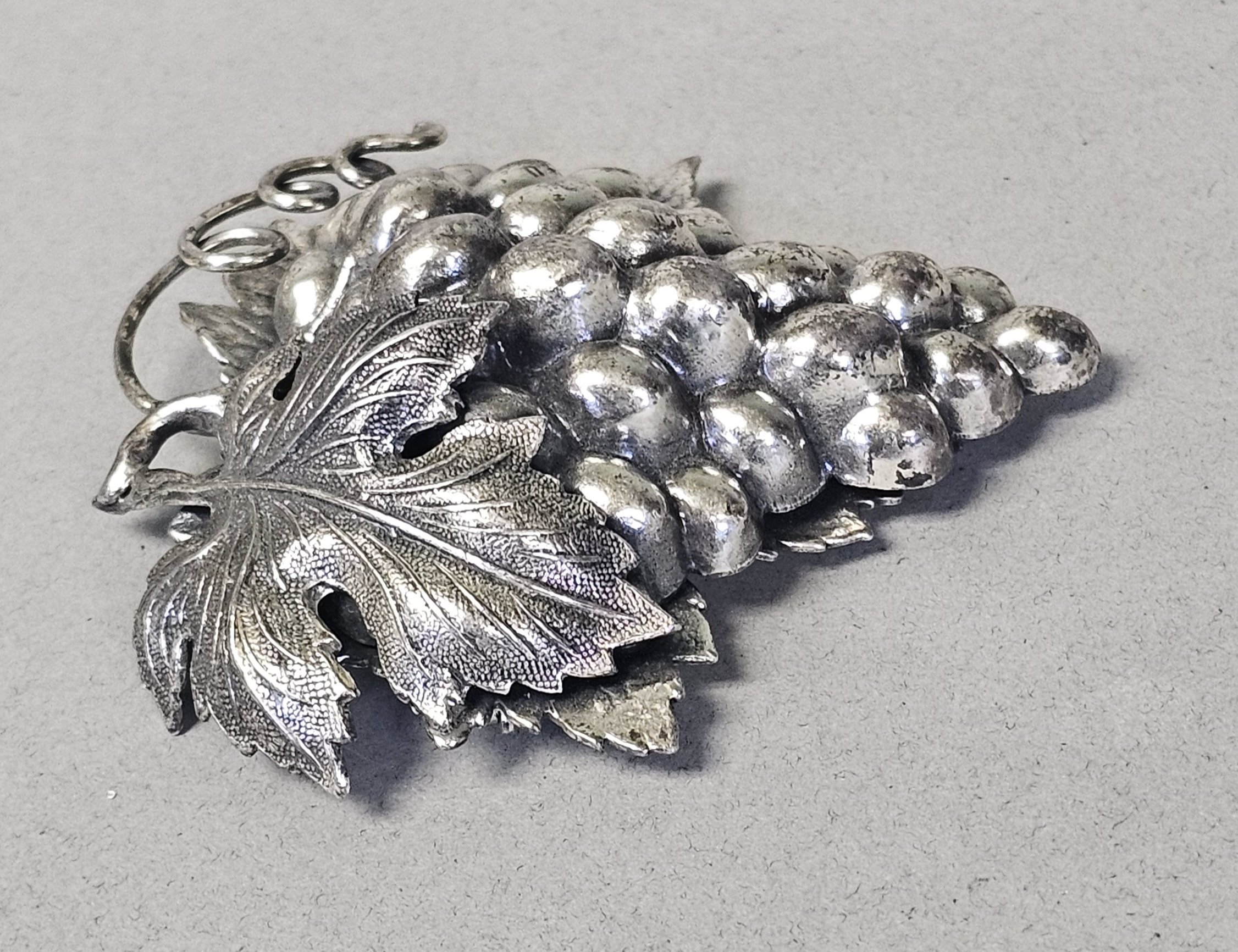 Vintage Napier Silver PLated Grape Cluster Brooch