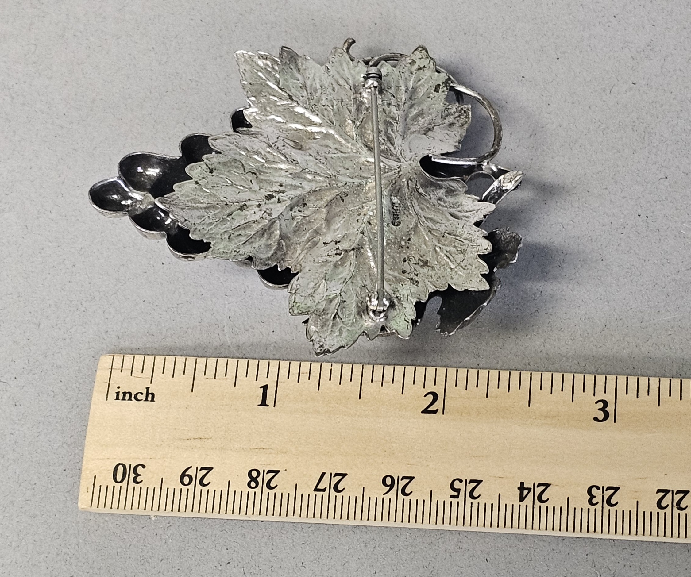 Vintage Napier Silver PLated Grape Cluster Brooch