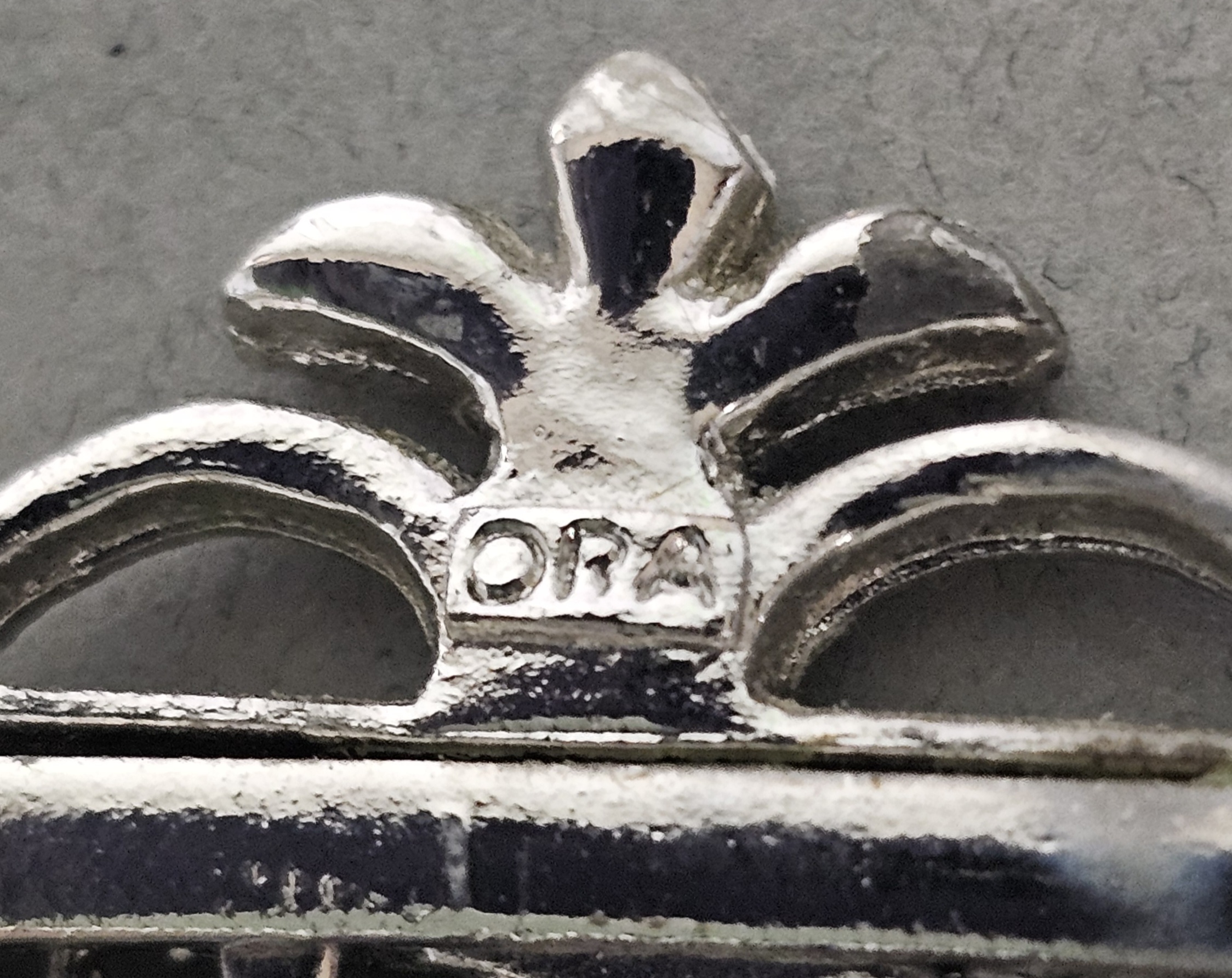 Vintage Ora Rhinestone Monogram MAW Brooch