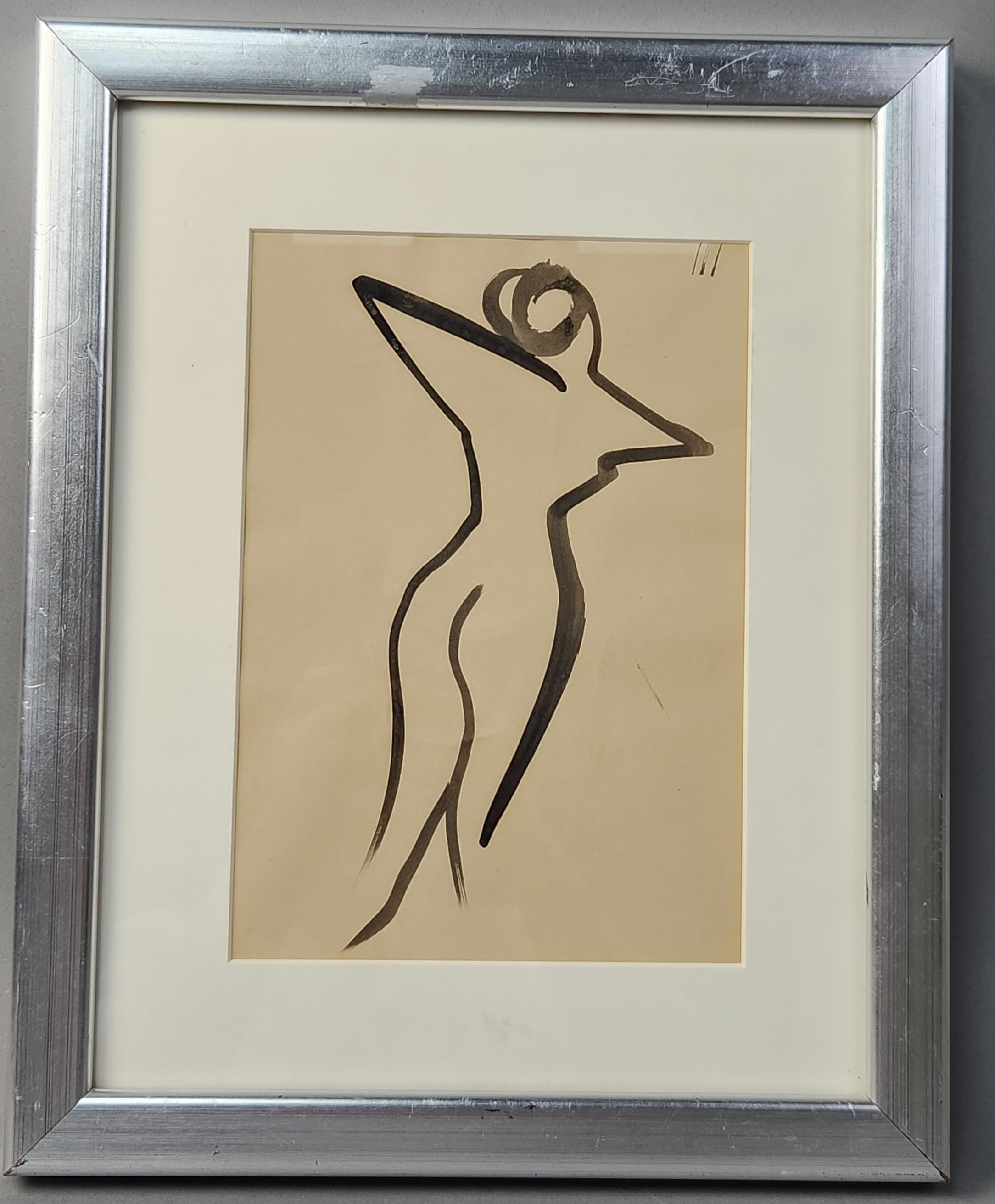 Anatoli Zverev Female Figure Ink on Paper