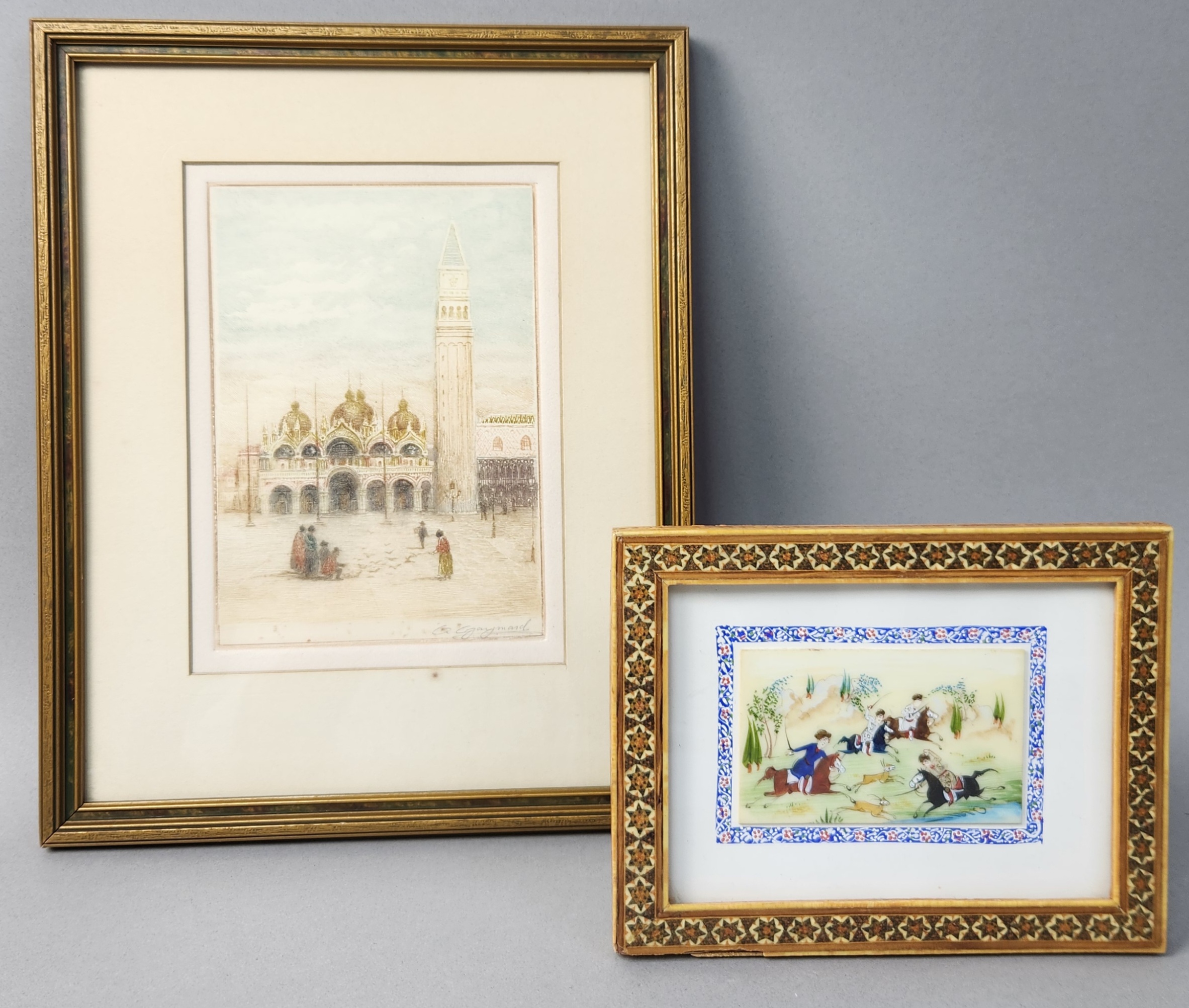 Venice Etching & Persian Miniature Painting