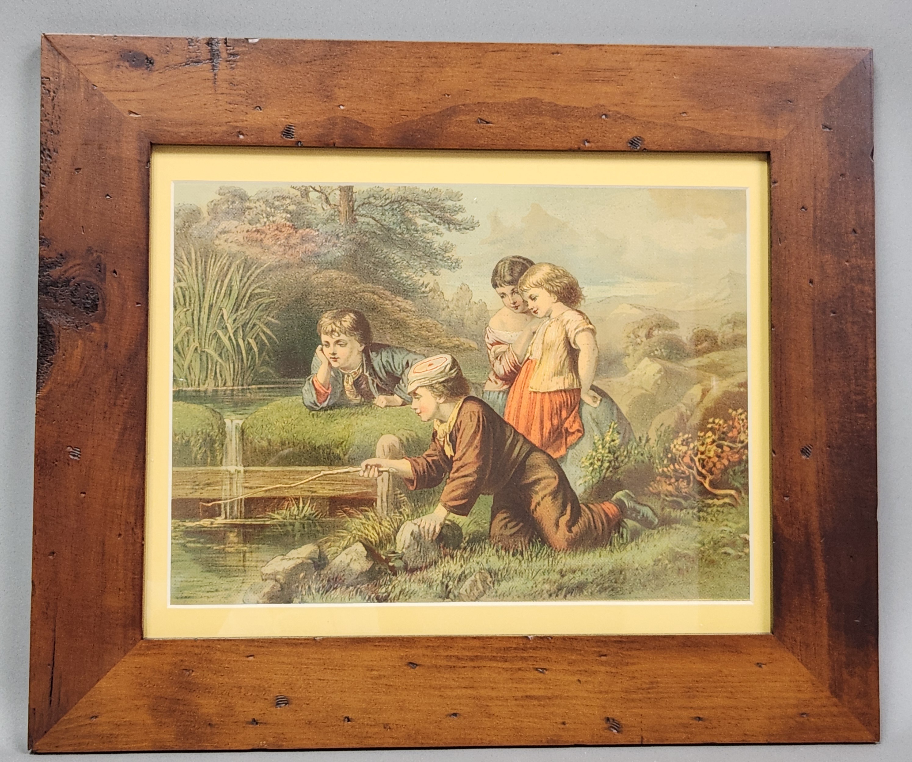 19th Century Chromolithograph Young Naturalists