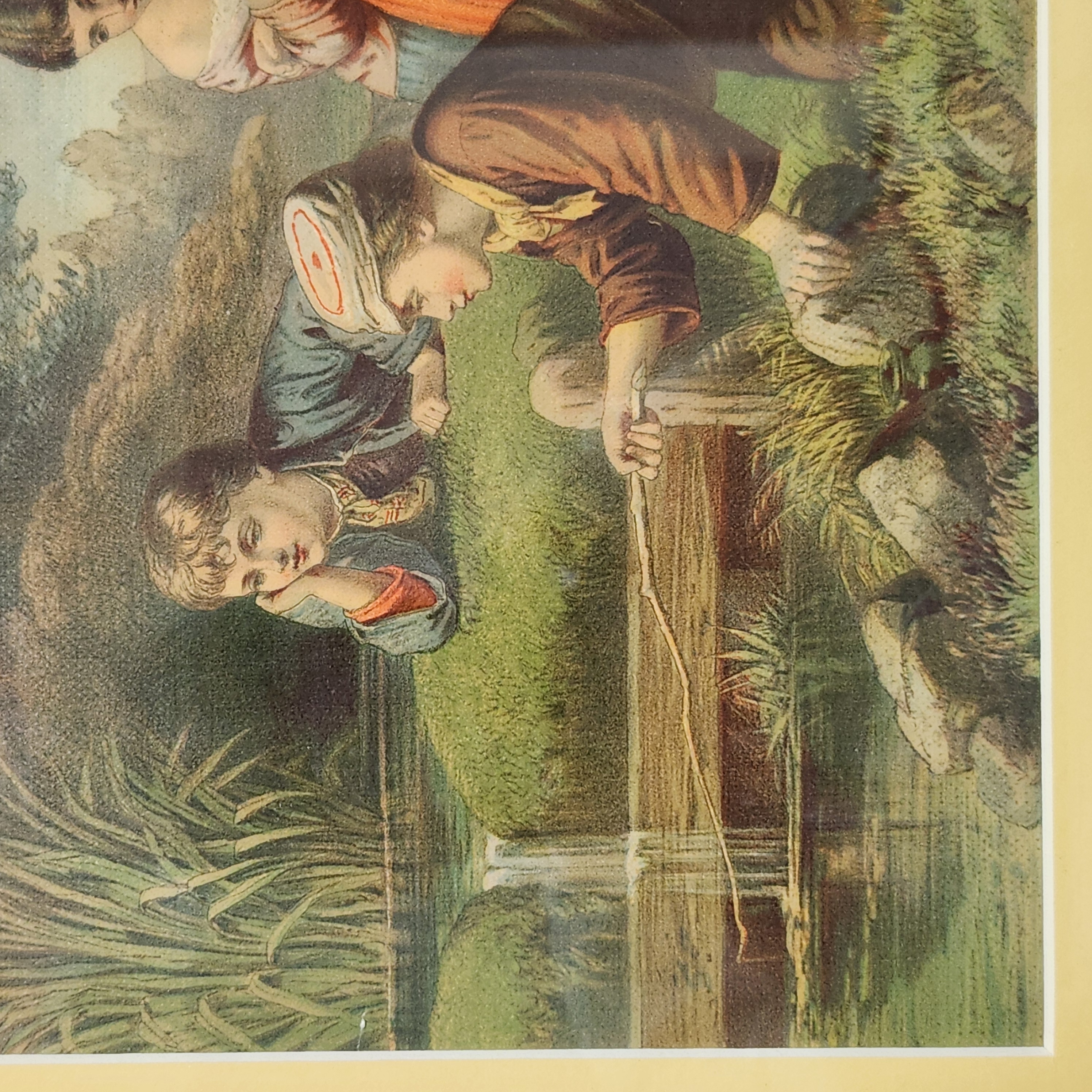 19th Century Chromolithograph Young Naturalists