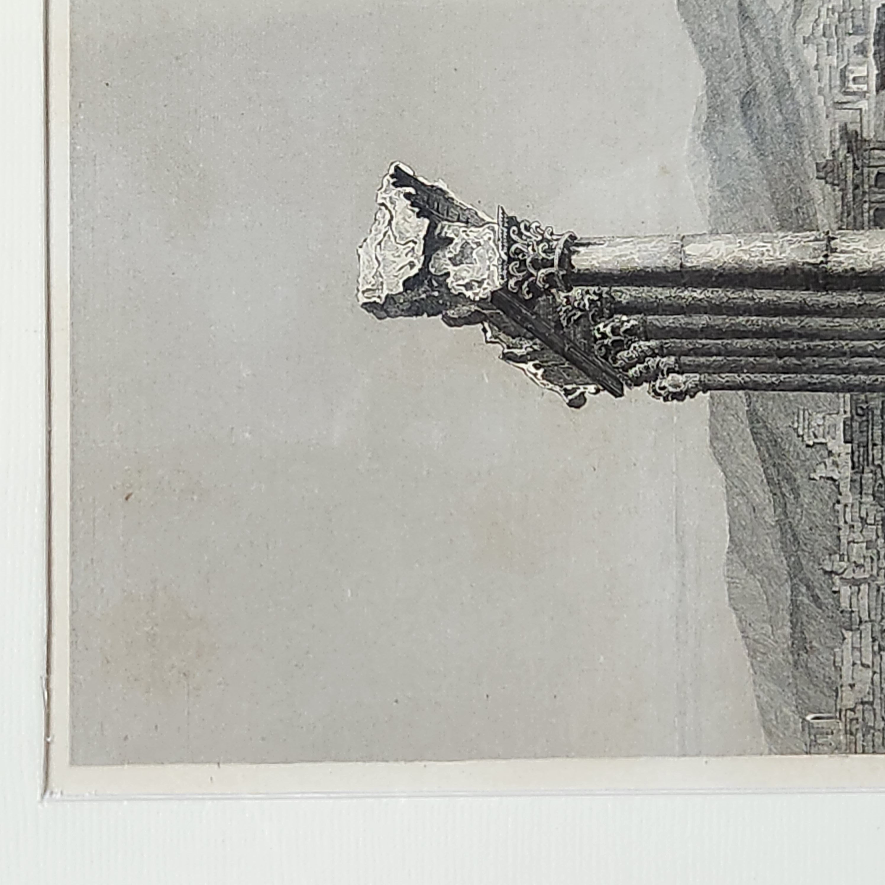 19th-Century Steel Engraving Ruins of Baalbek