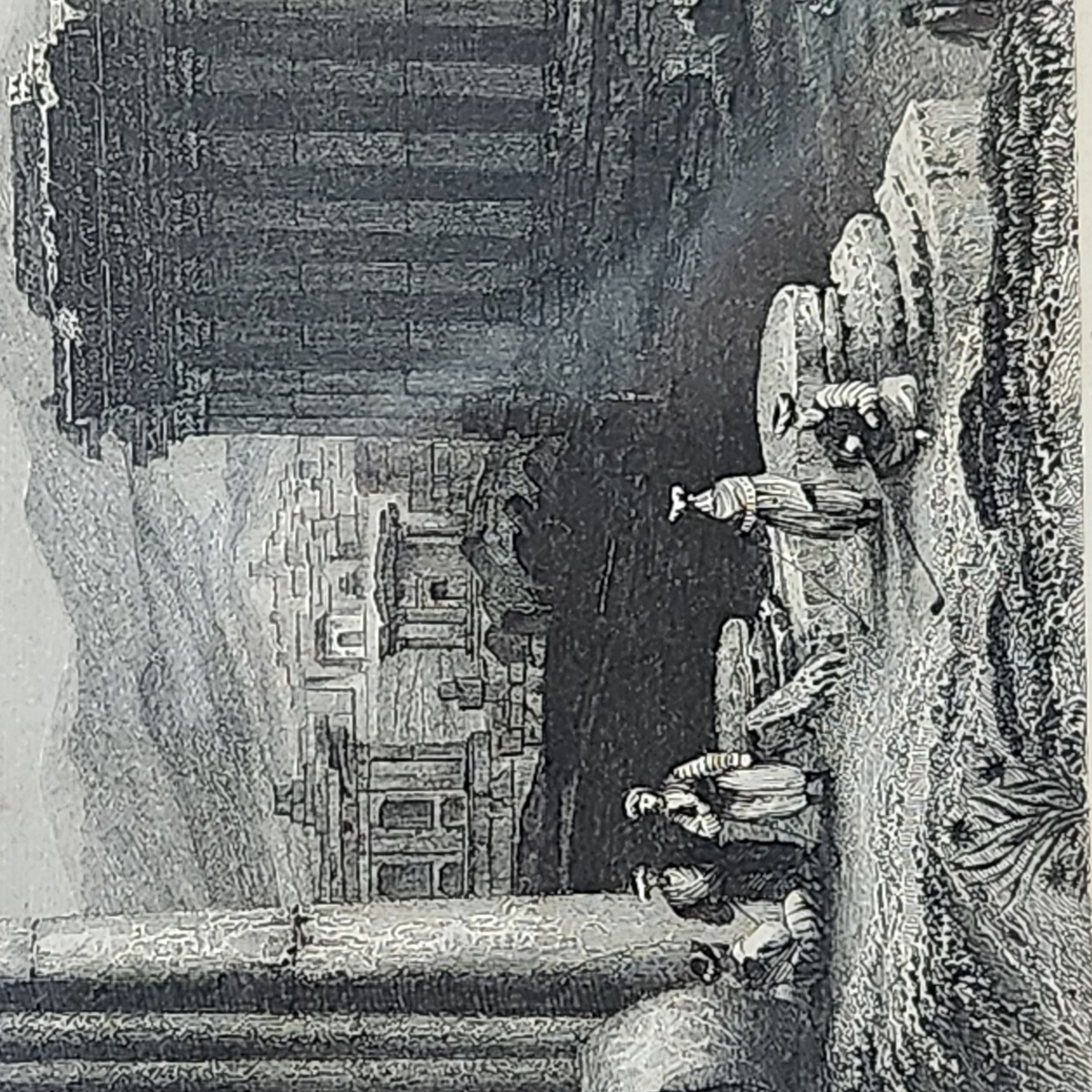 19th-Century Steel Engraving Ruins of Baalbek