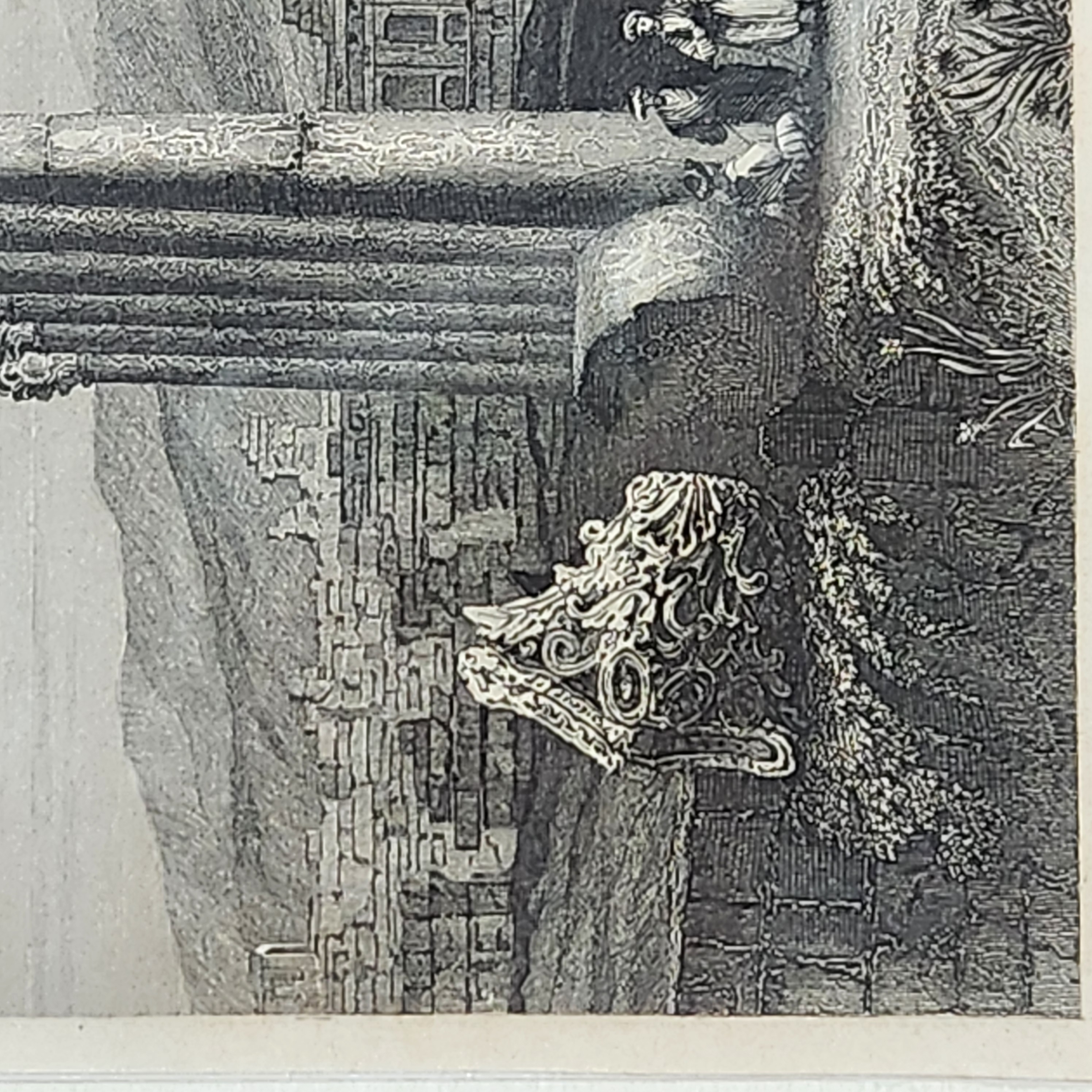 19th-Century Steel Engraving Ruins of Baalbek