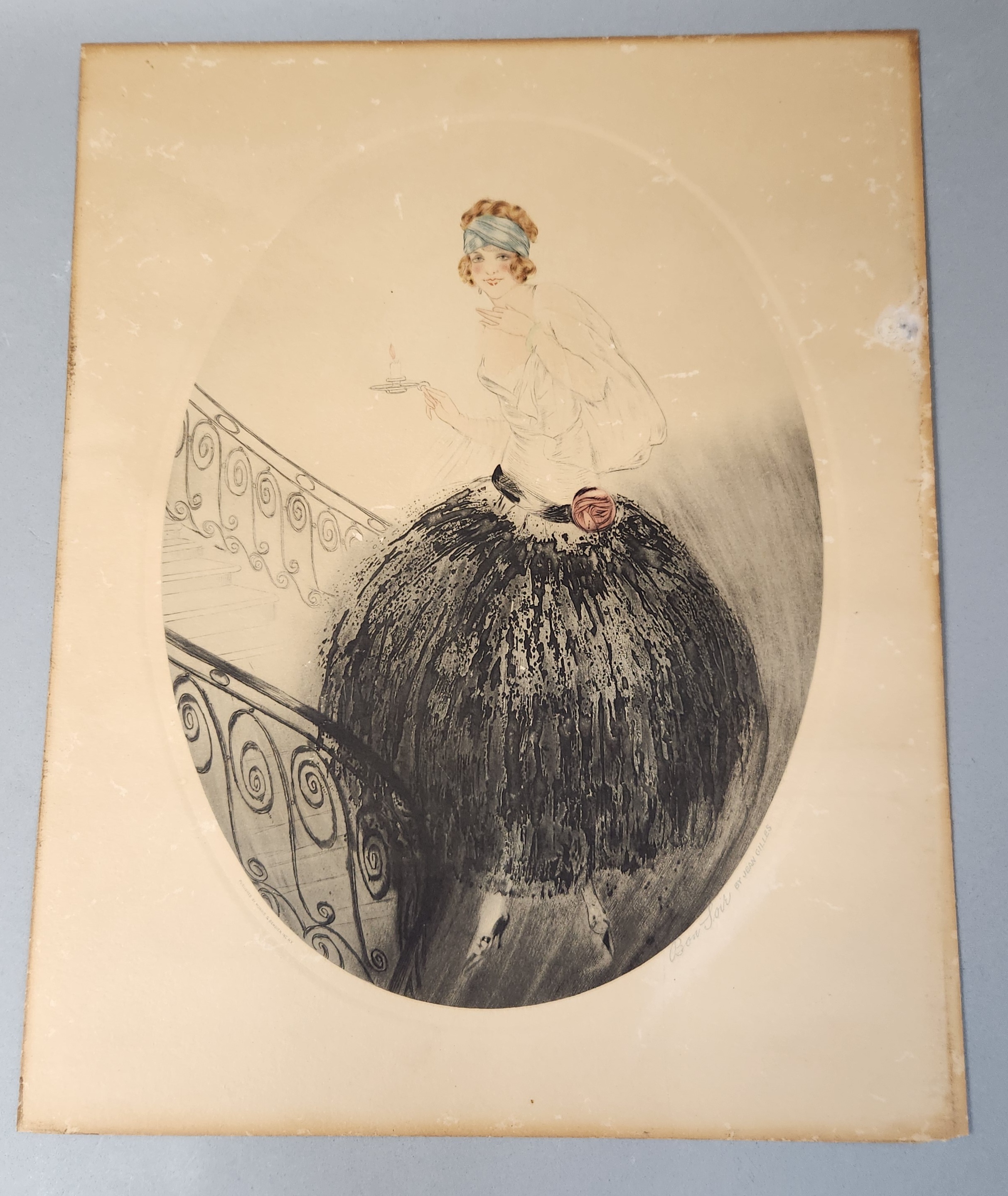 Jean Gilles Bon Soir Art Deco Lithograph