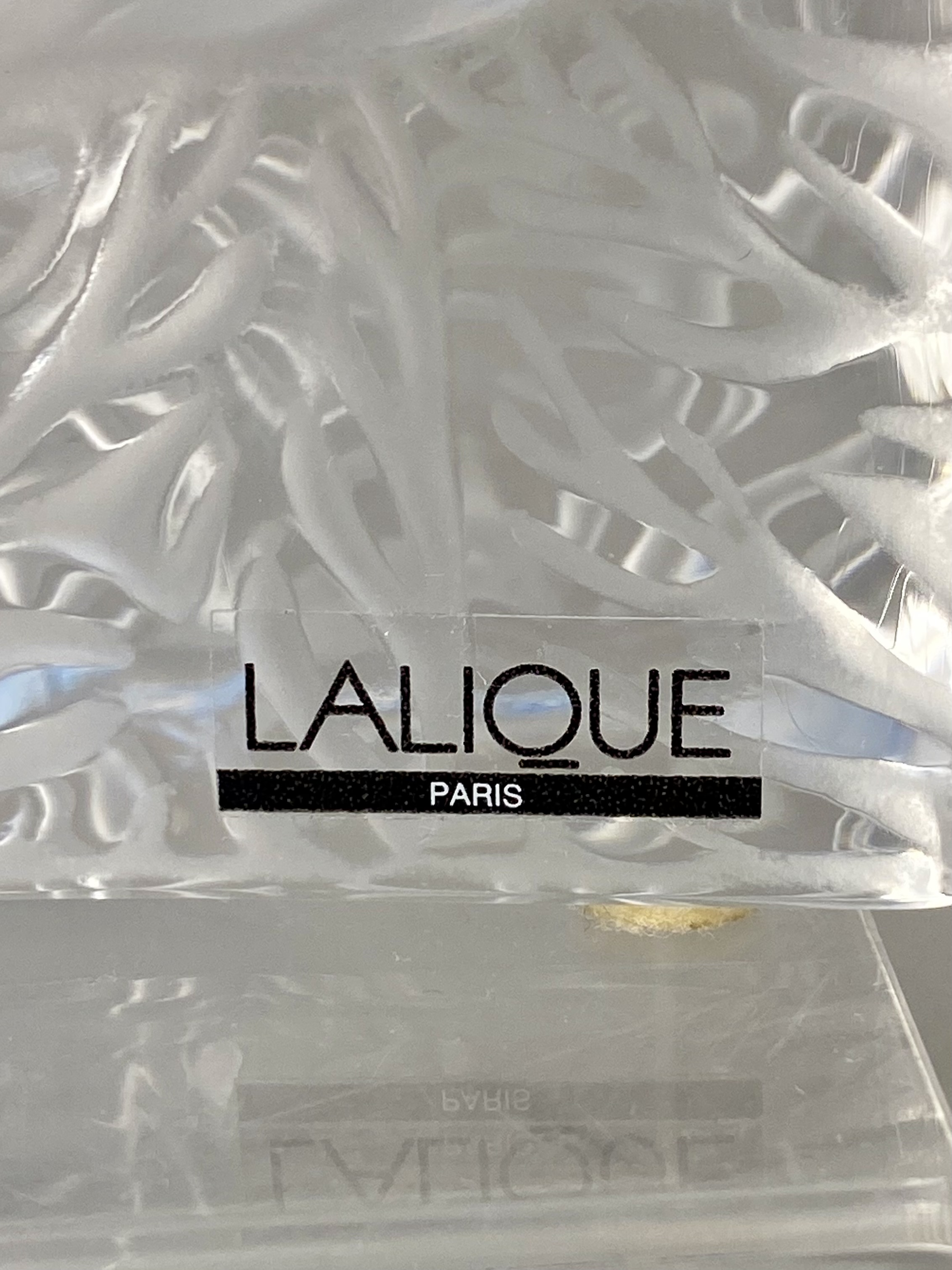 Lalique Frosted & Clear Crystal Cat Figurine