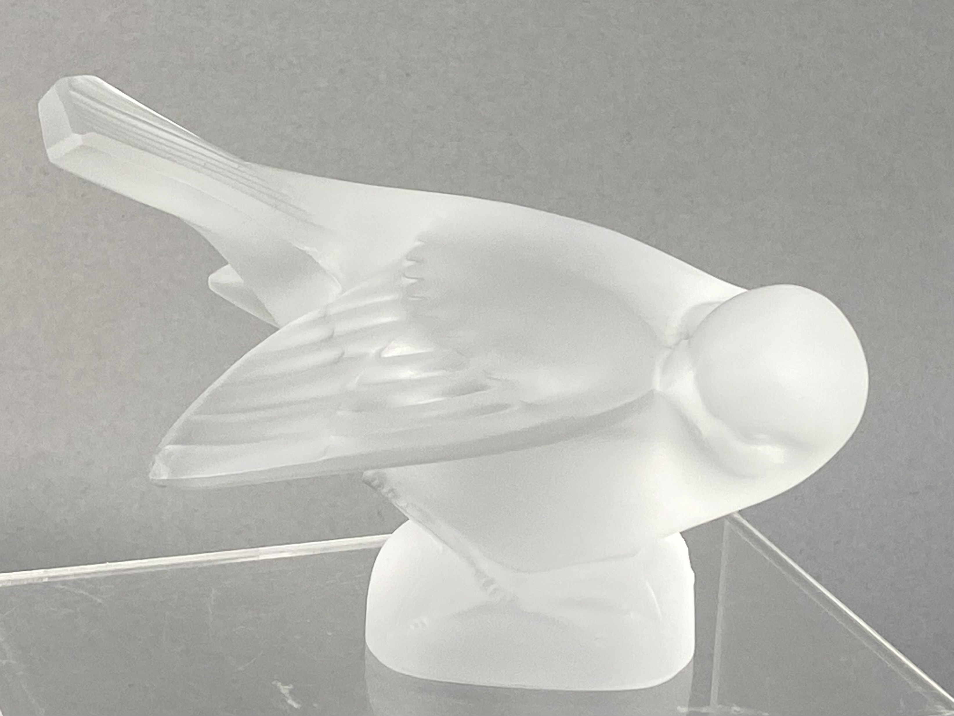 Lalique France Frosted Crystal Moineau Coquet Sparrow