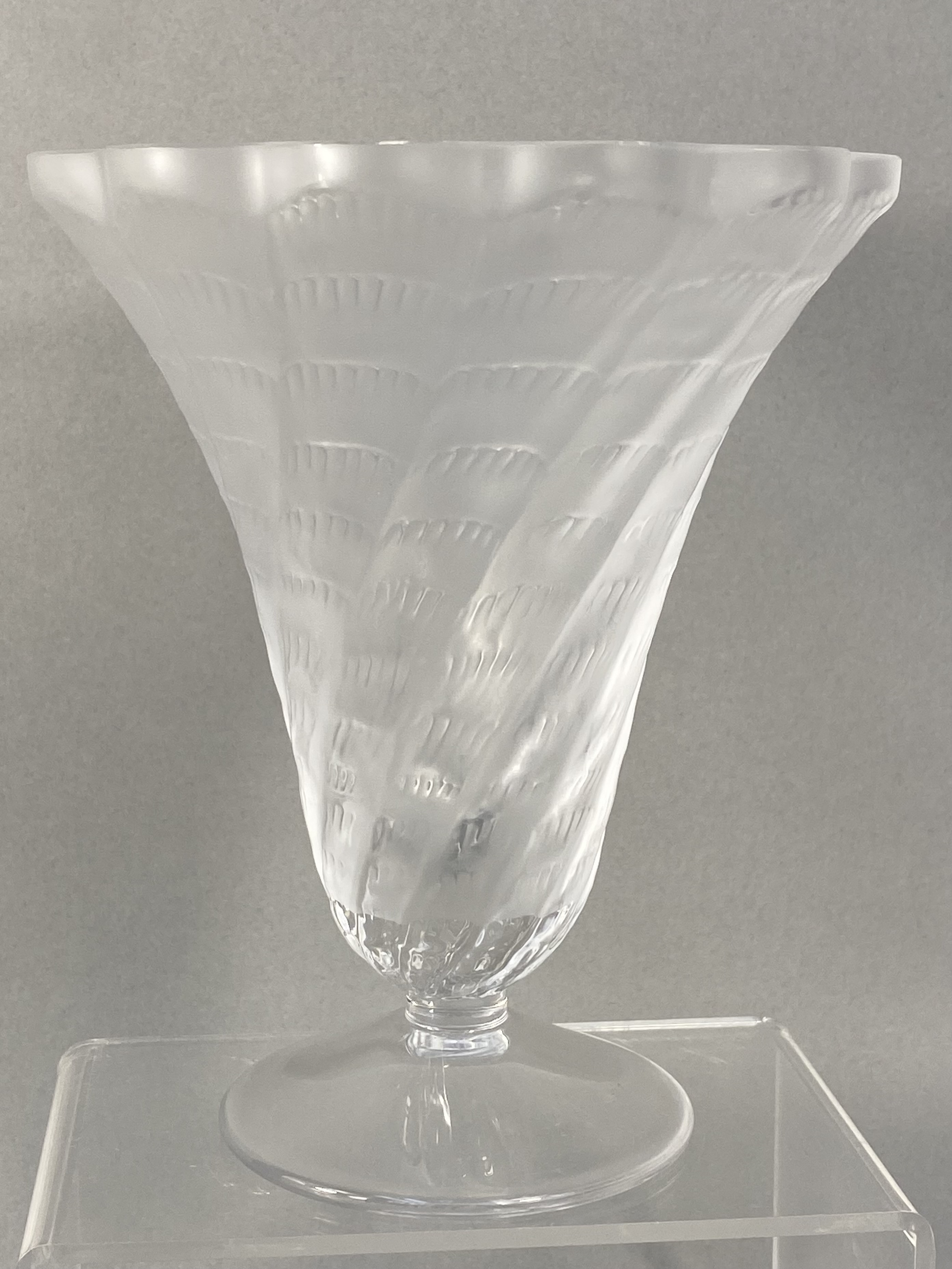 Lalique France Lucie Frosted & Clear Glass Vase