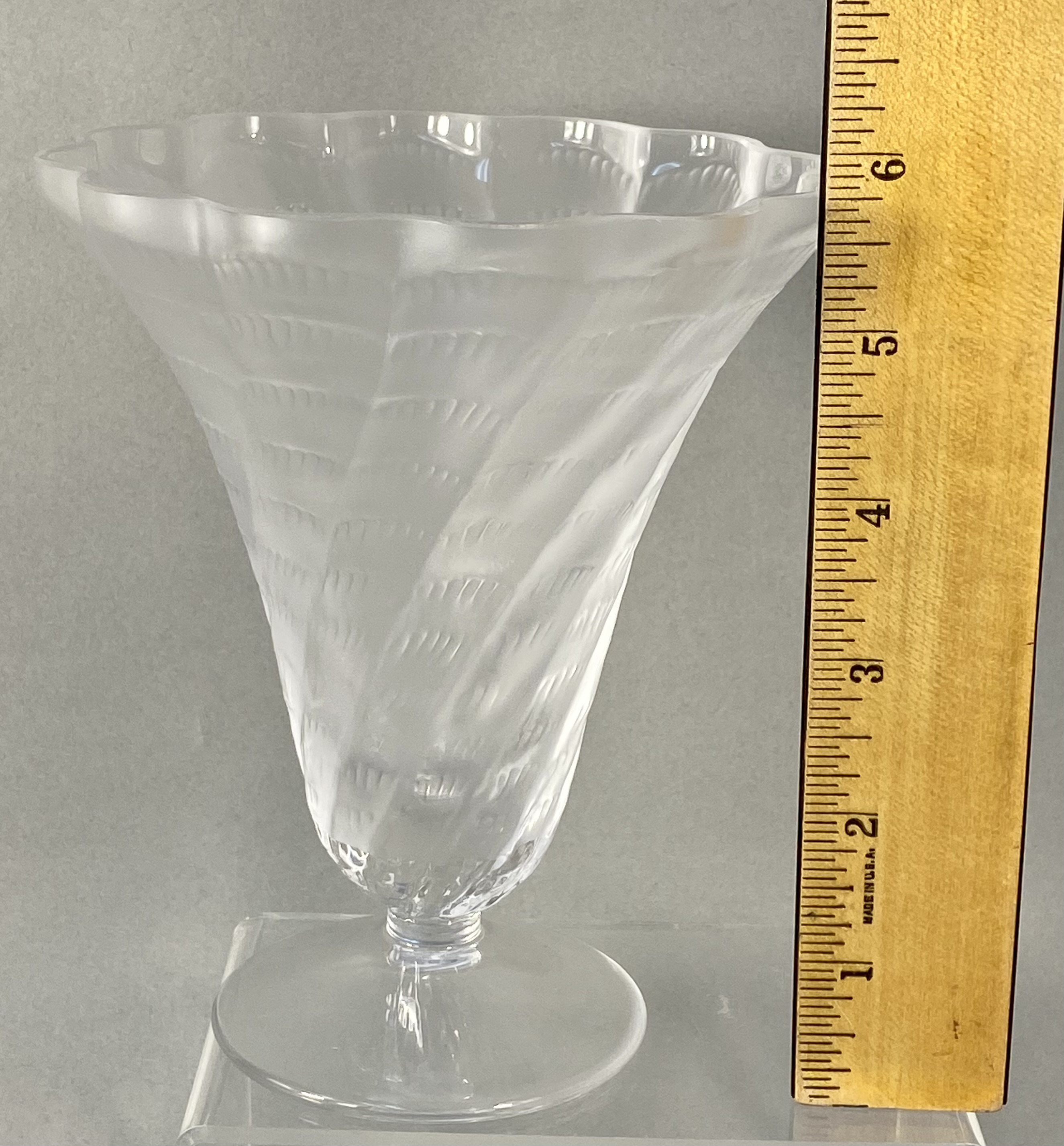 Lalique France Lucie Frosted & Clear Glass Vase