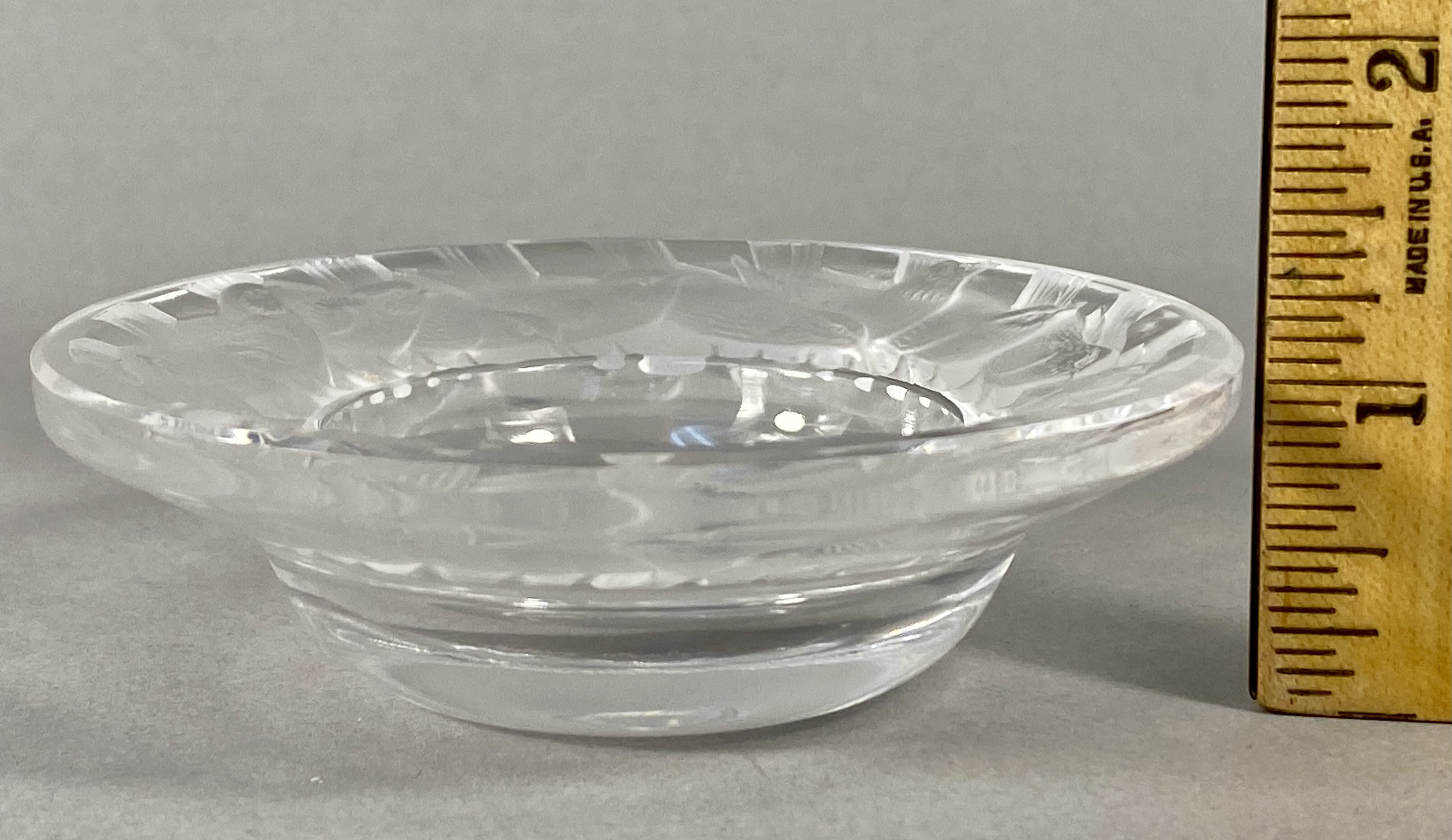 Lalique France Crystal Pinsons Bird Dish
