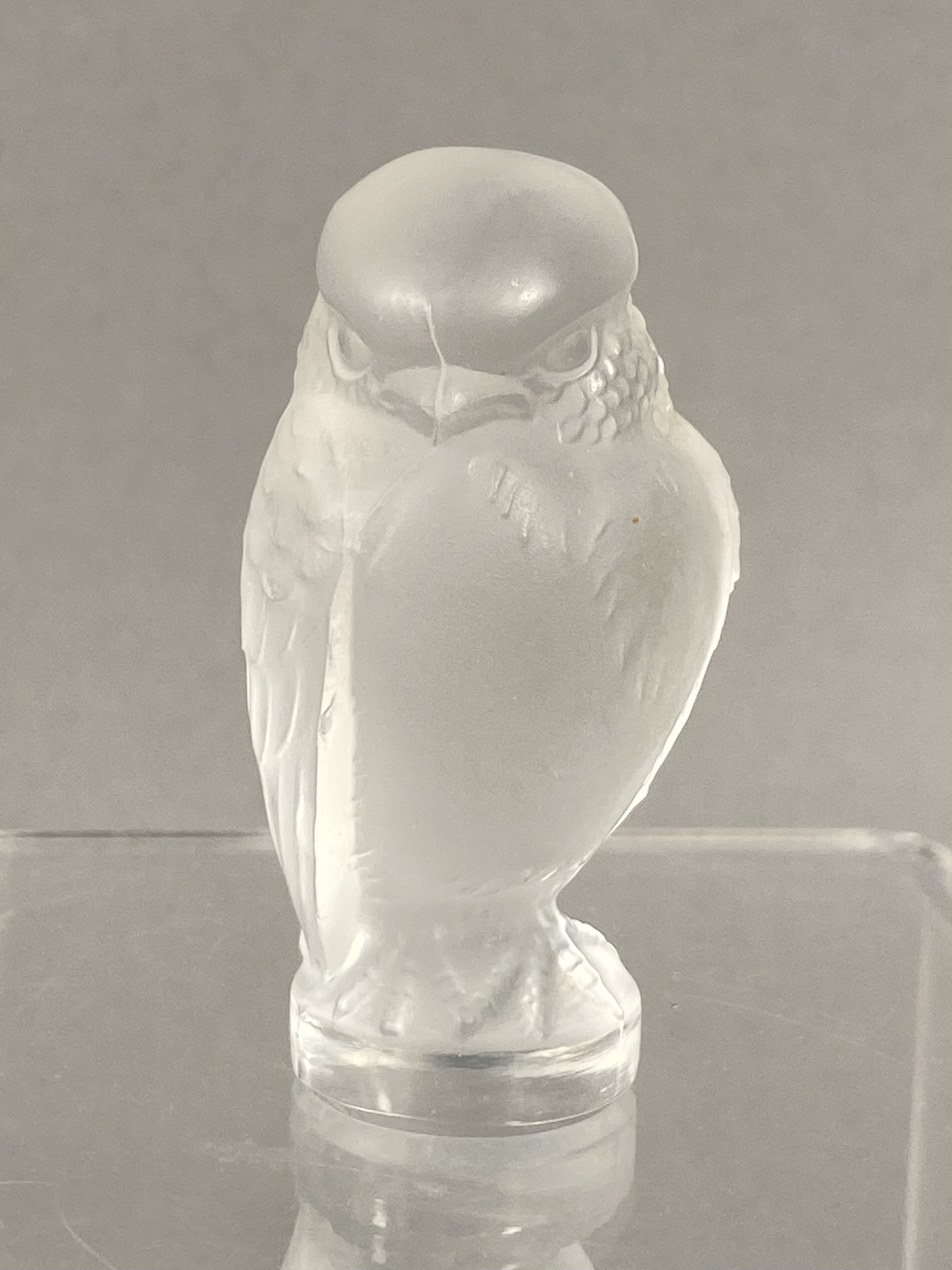 Lalique France Crystal Rapace Owl Figurine