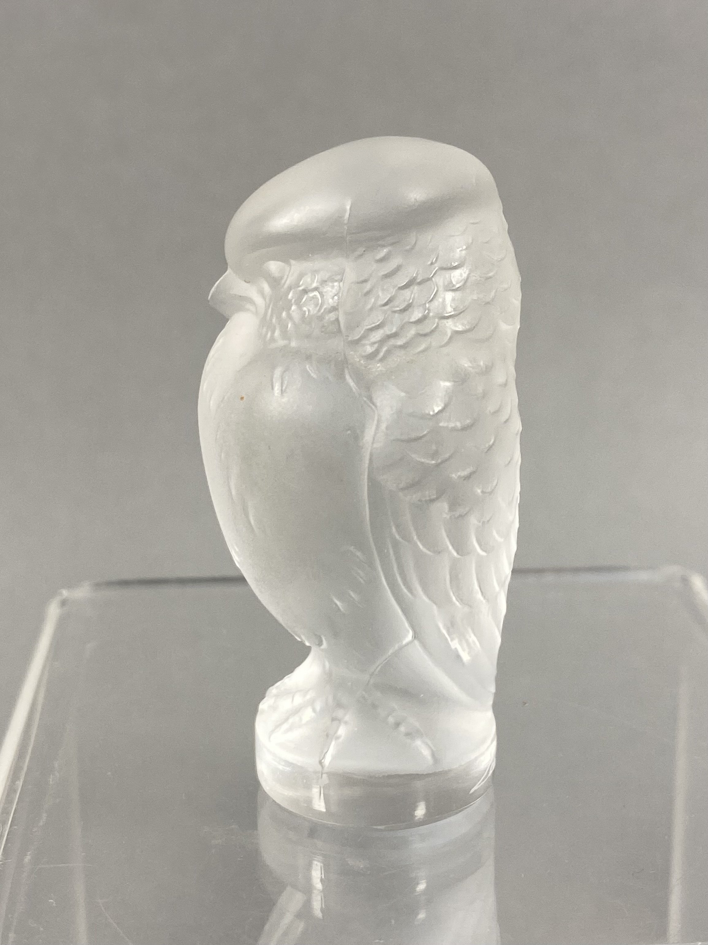 Lalique France Crystal Rapace Owl Figurine