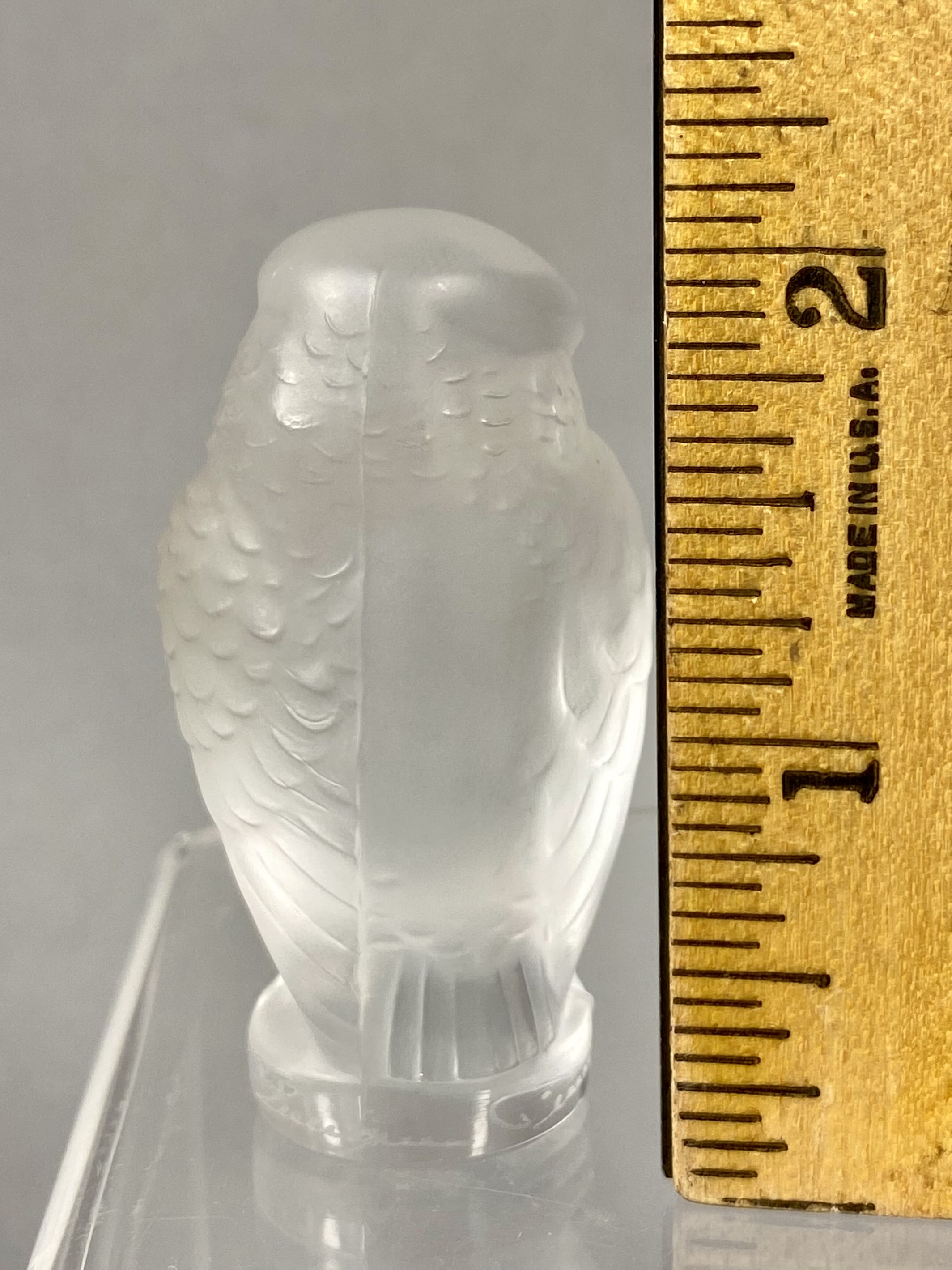 Lalique France Crystal Rapace Owl Figurine