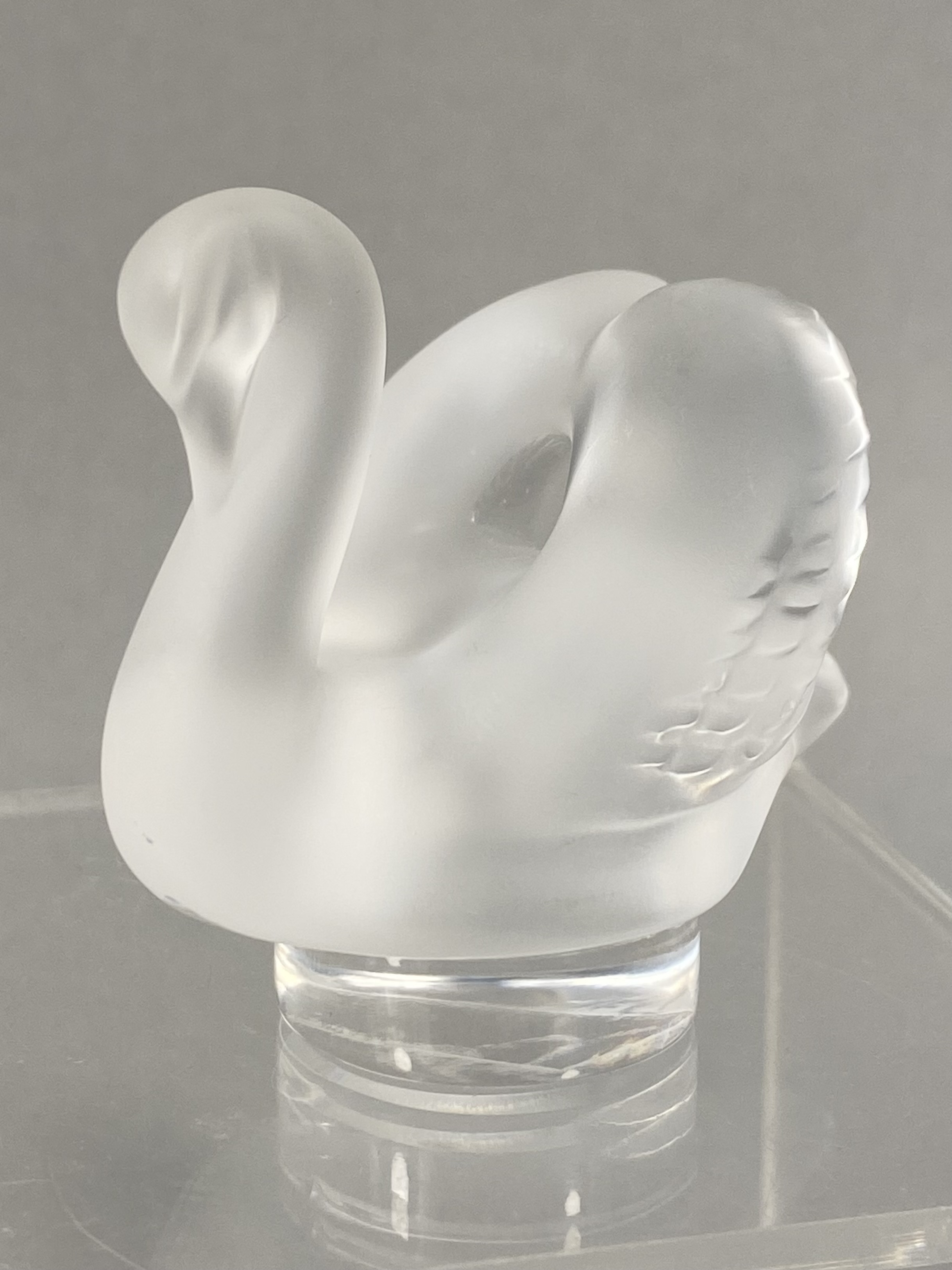 Lalique France Crystal Cygne Swan Figurine