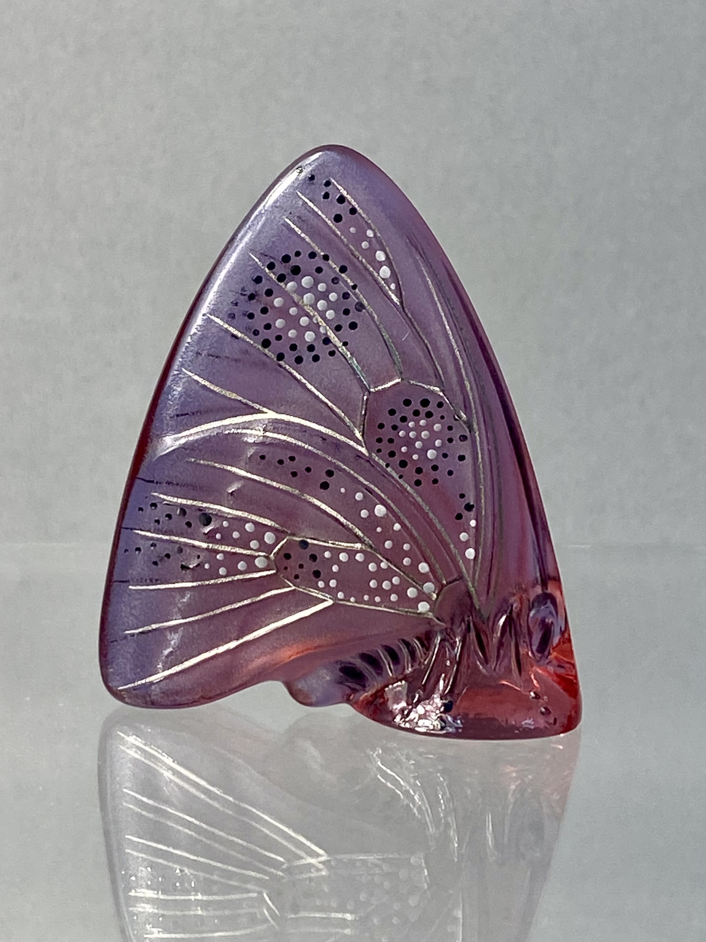 Lalique France Grand Nacre Glass Butterfly Wing Figurine