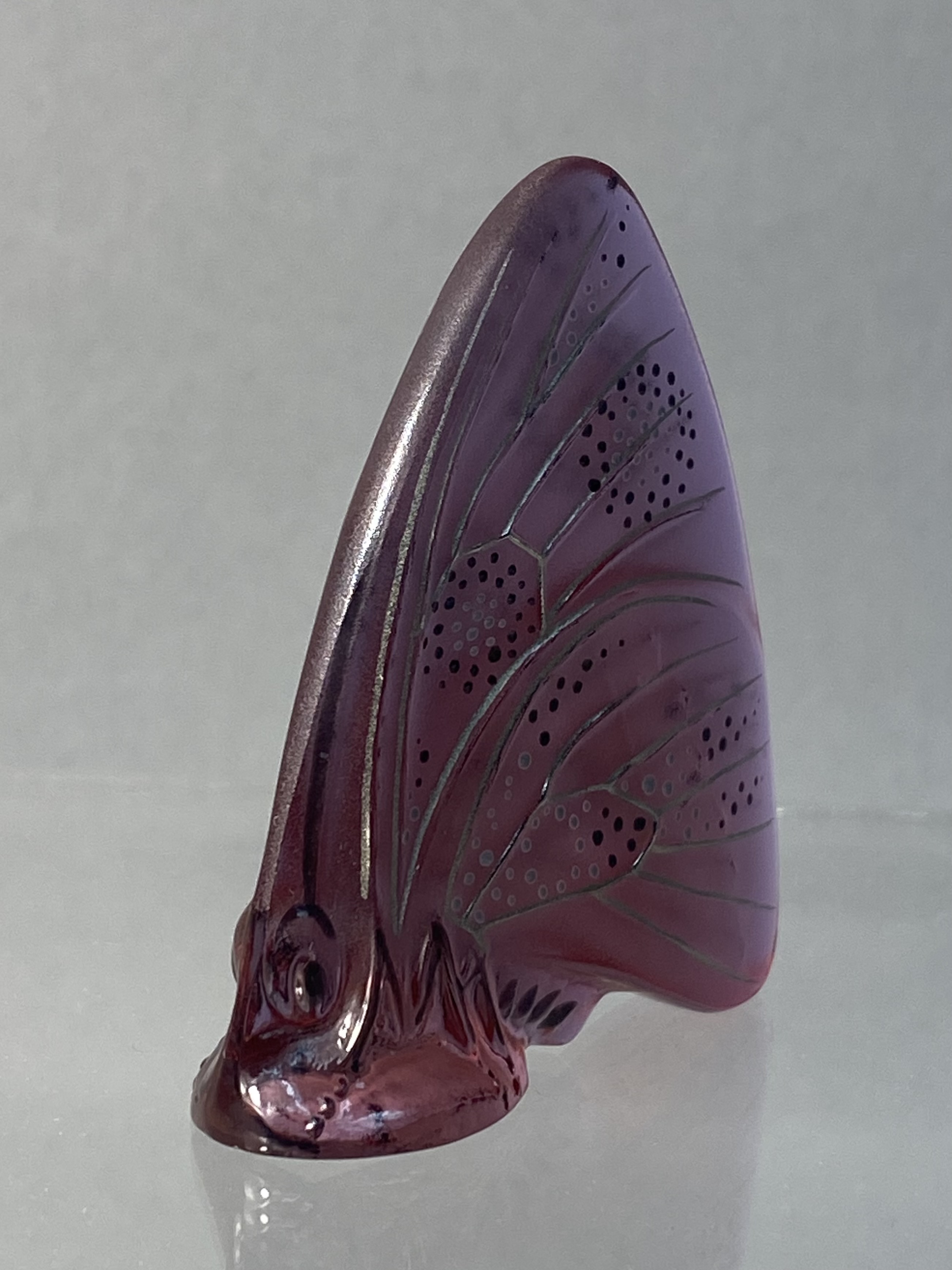 Lalique France Grand Nacre Glass Butterfly Wing Figurine