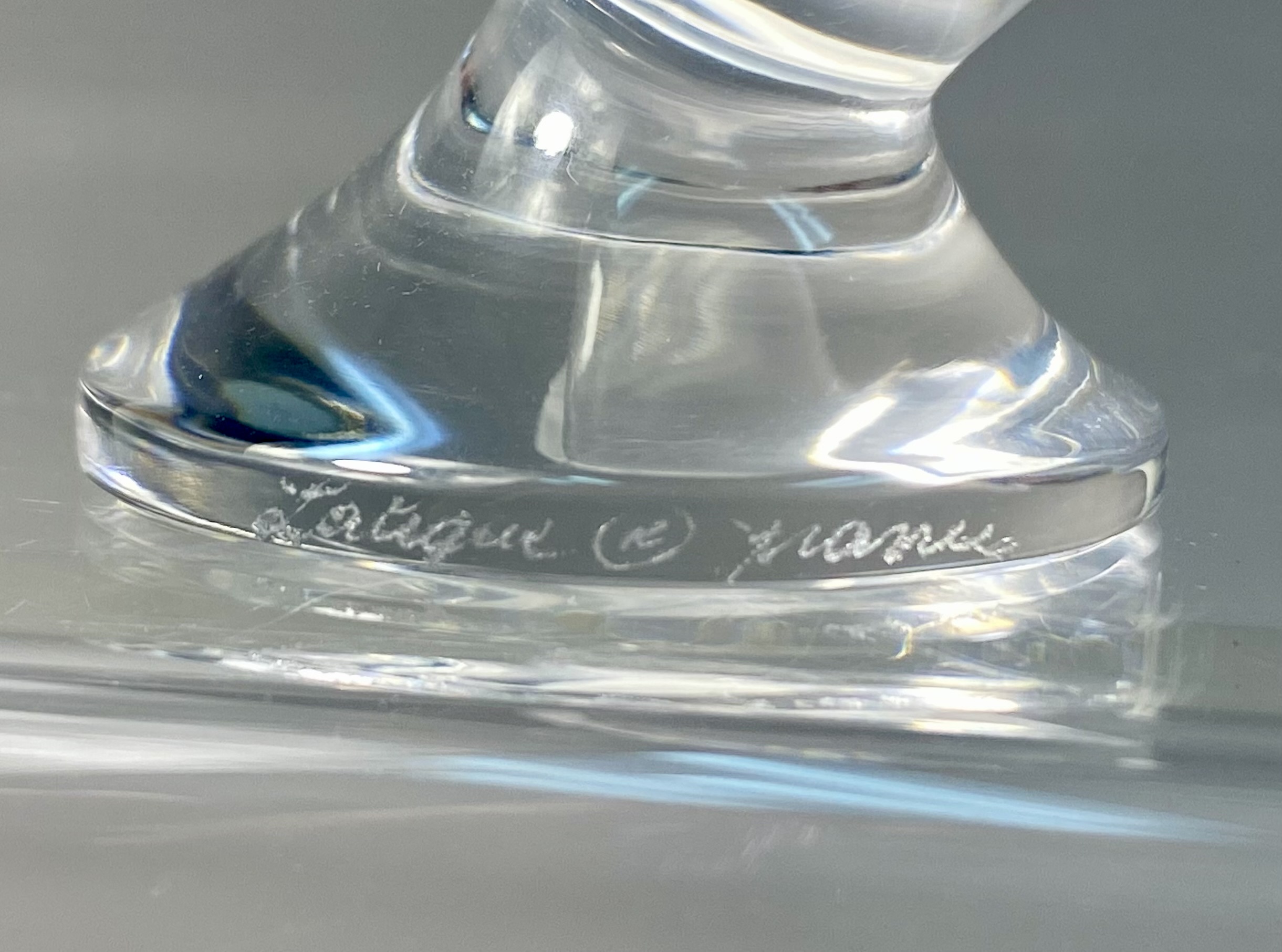 Lalique Goujon Crystal Leaping Fish Figurine
