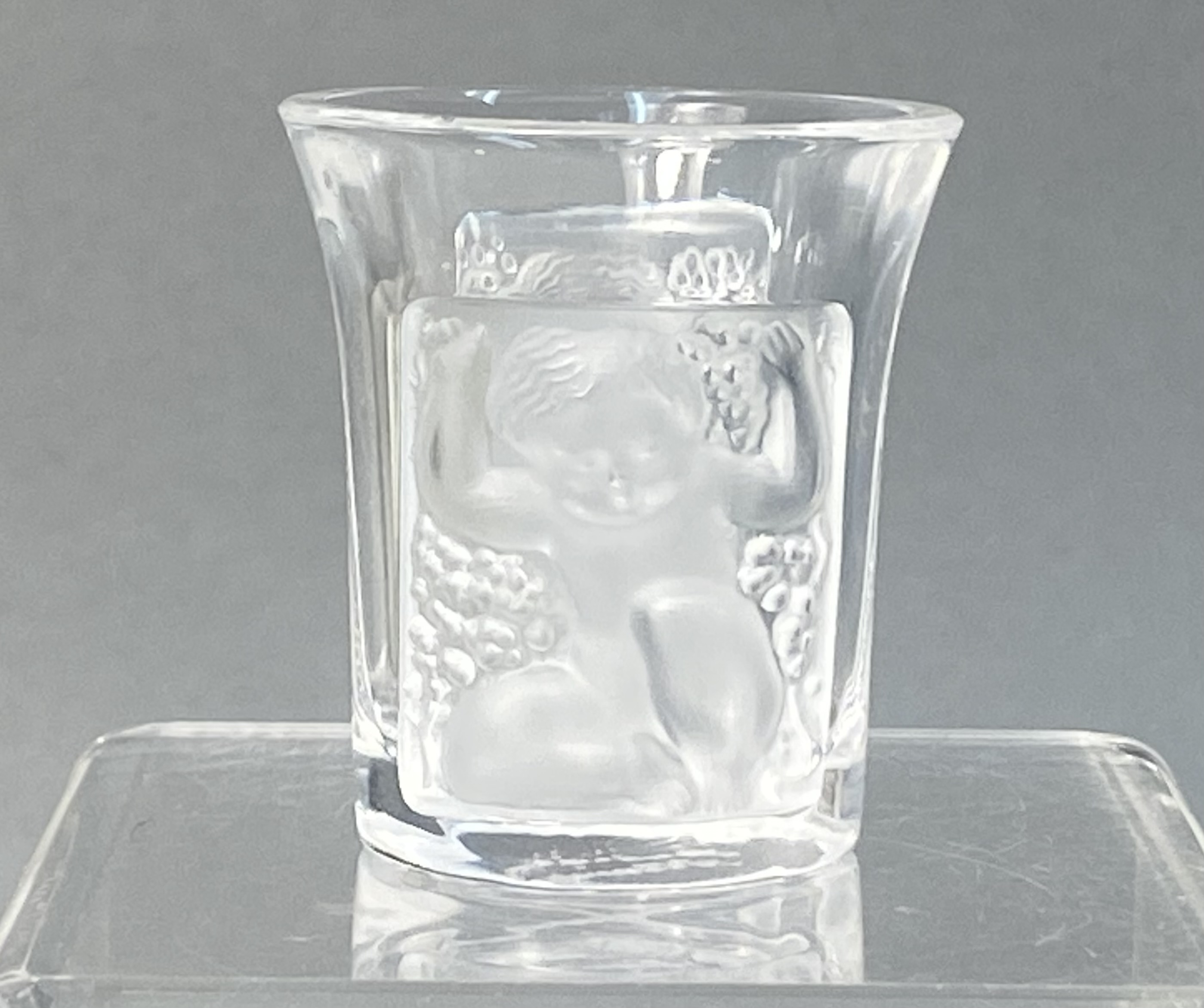 Lalique France Les Enfants Crystal Shot Glass