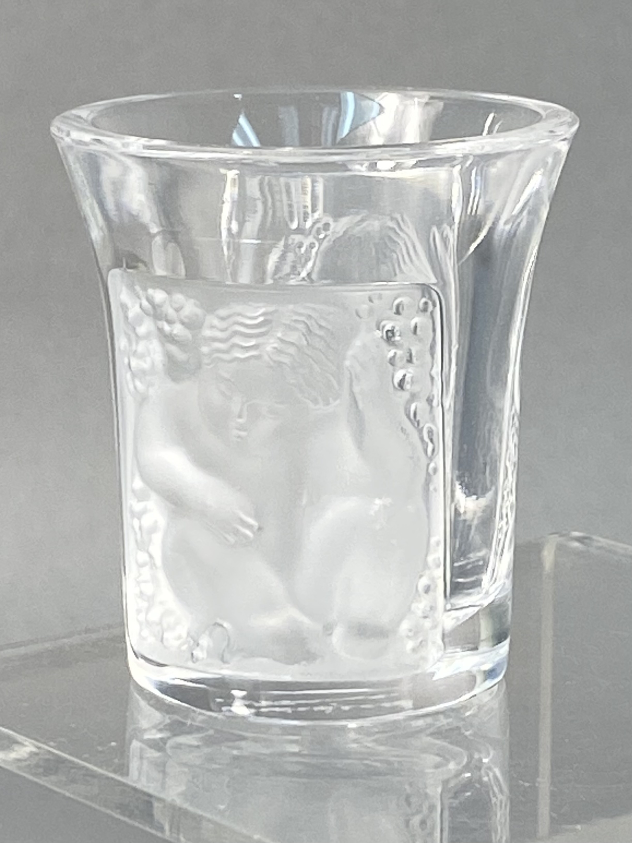 Lalique France Les Enfants Crystal Shot Glass