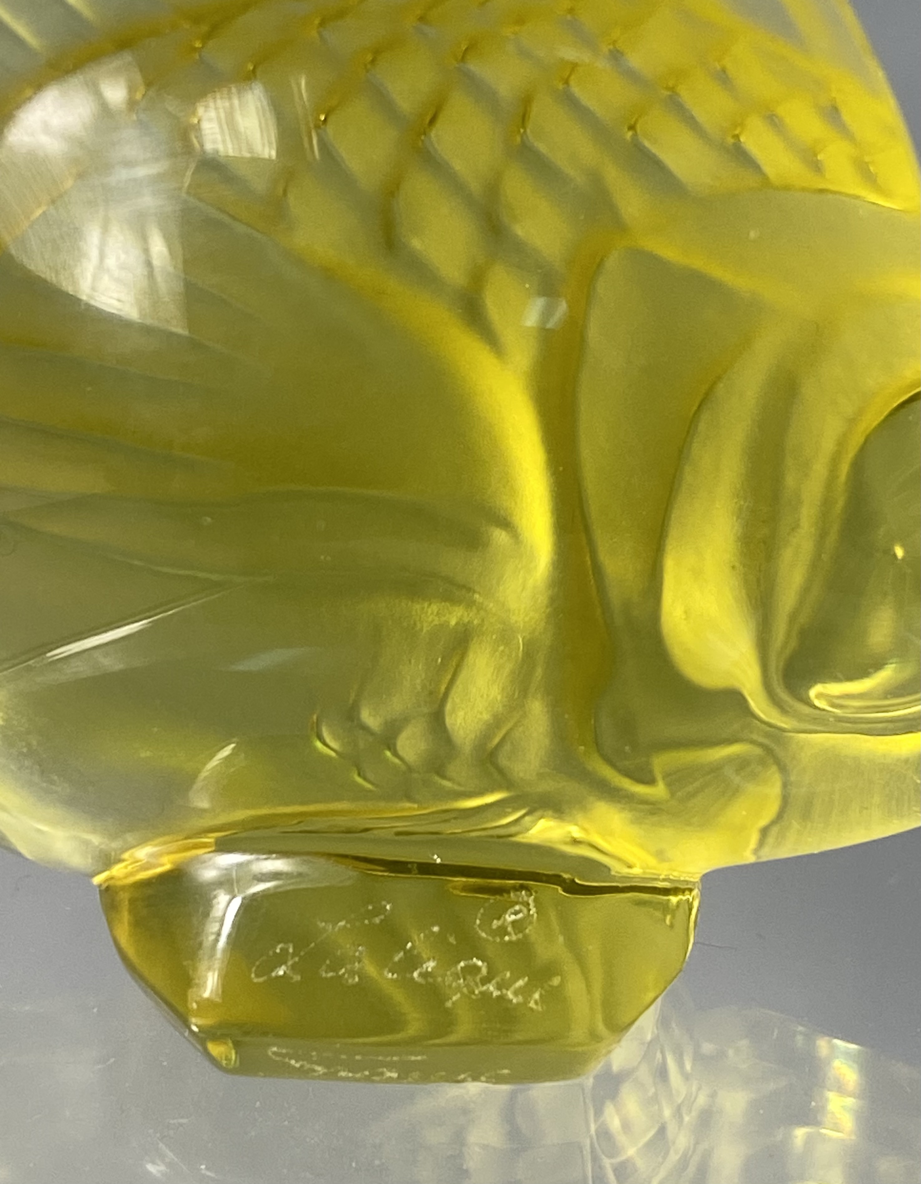 Lalique Yellow Crystal Poisson Fish Figurine