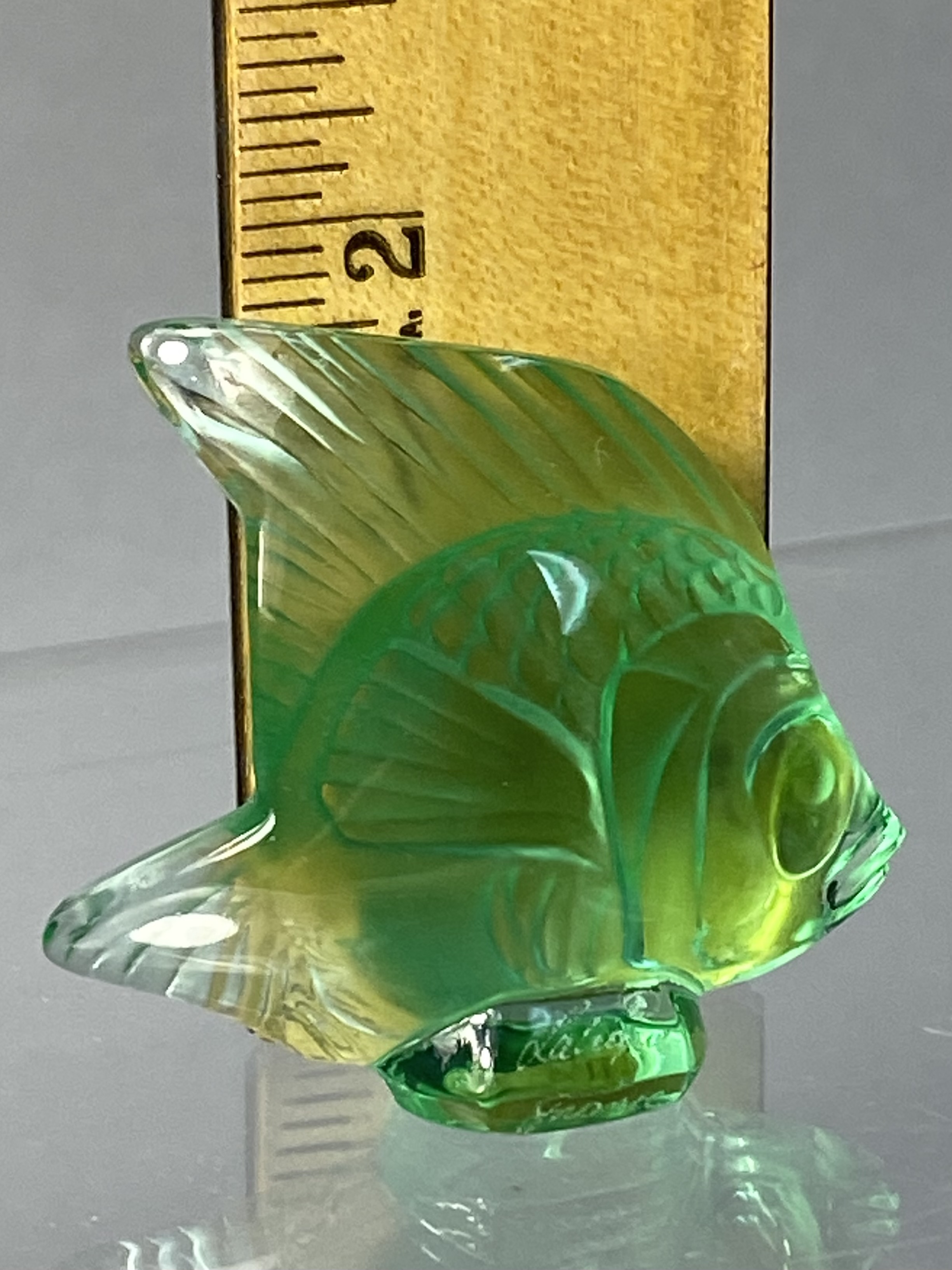 Lalique French Mint Green Glass Poisson Fish Figurine